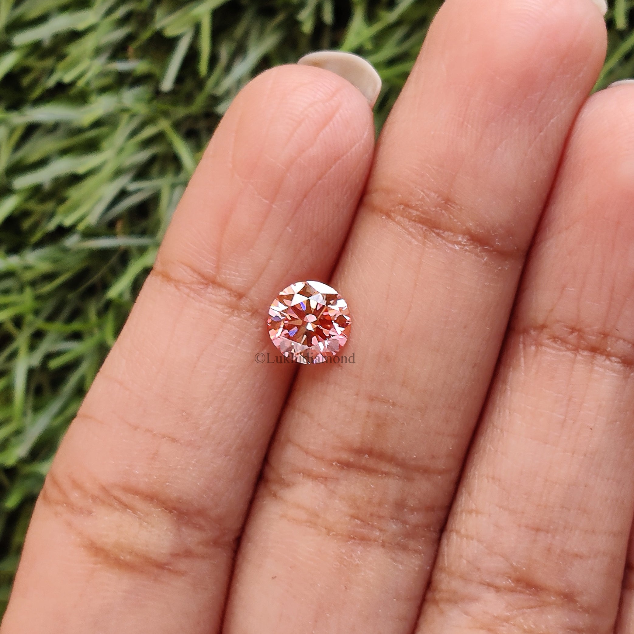 1.09 CT IGI Certified Round Brilliant Cut Fancy Intense Pink Color VS2 Clarity Diamond Lab Grown Diamond Lab Created Round CVD Diamond L3293