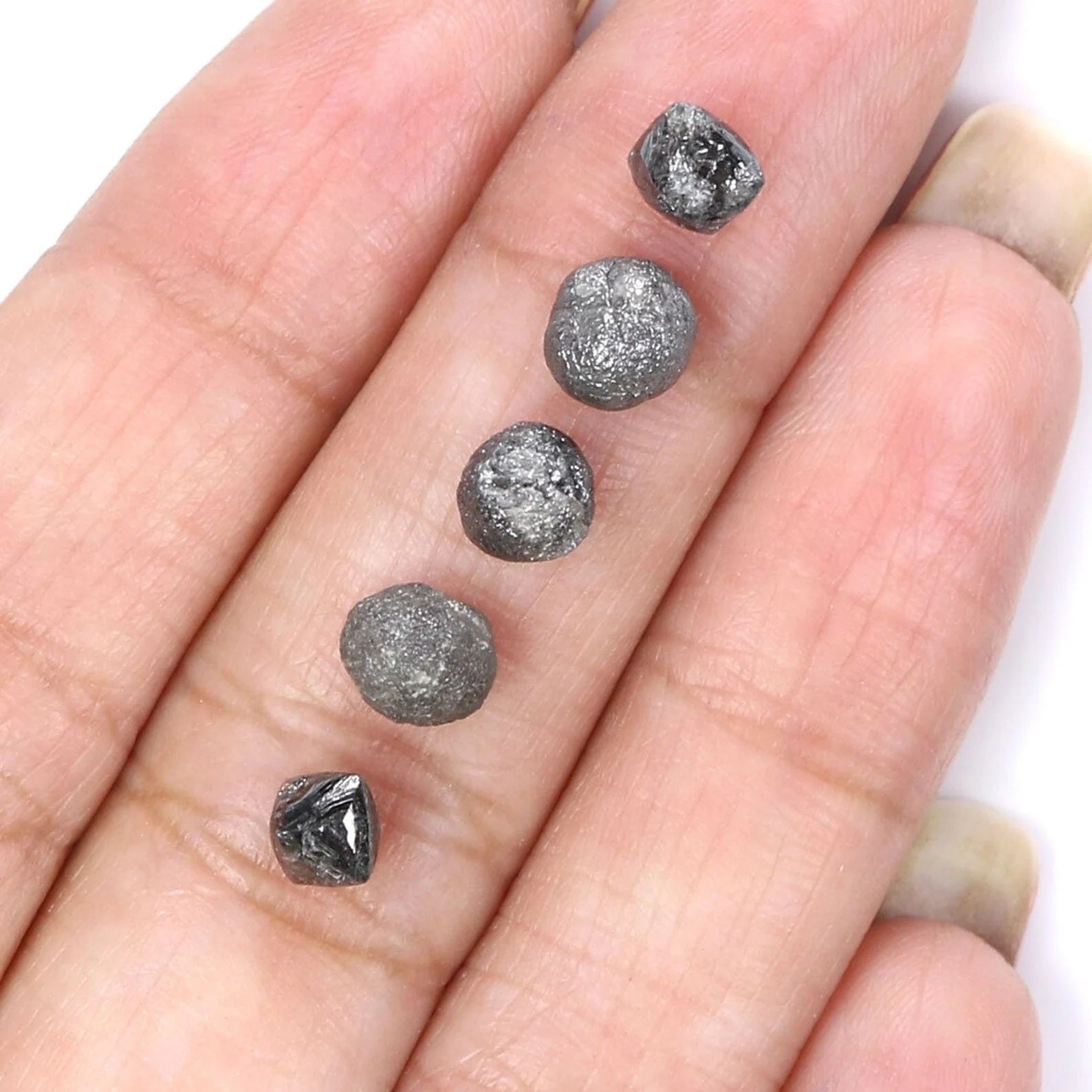 6.15 CT Natural Loose Rough Diamond Salt And Pepper Rough Diamond 4.40 MM Natural Black Grey Color Irregular Cut Rough Shape Diamond NQ2003