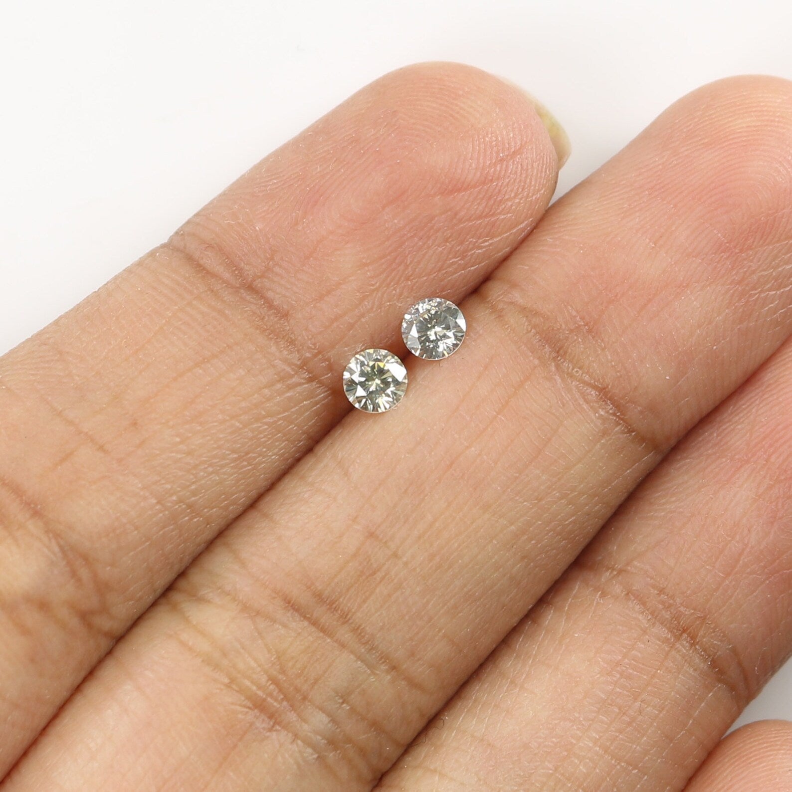 0.34 CT Natural Loose Round Brilliant Cut Pair Diamond White - I Color Round Diamond 3.50 MM Natural Loose White Round Pair Diamond KDN1863