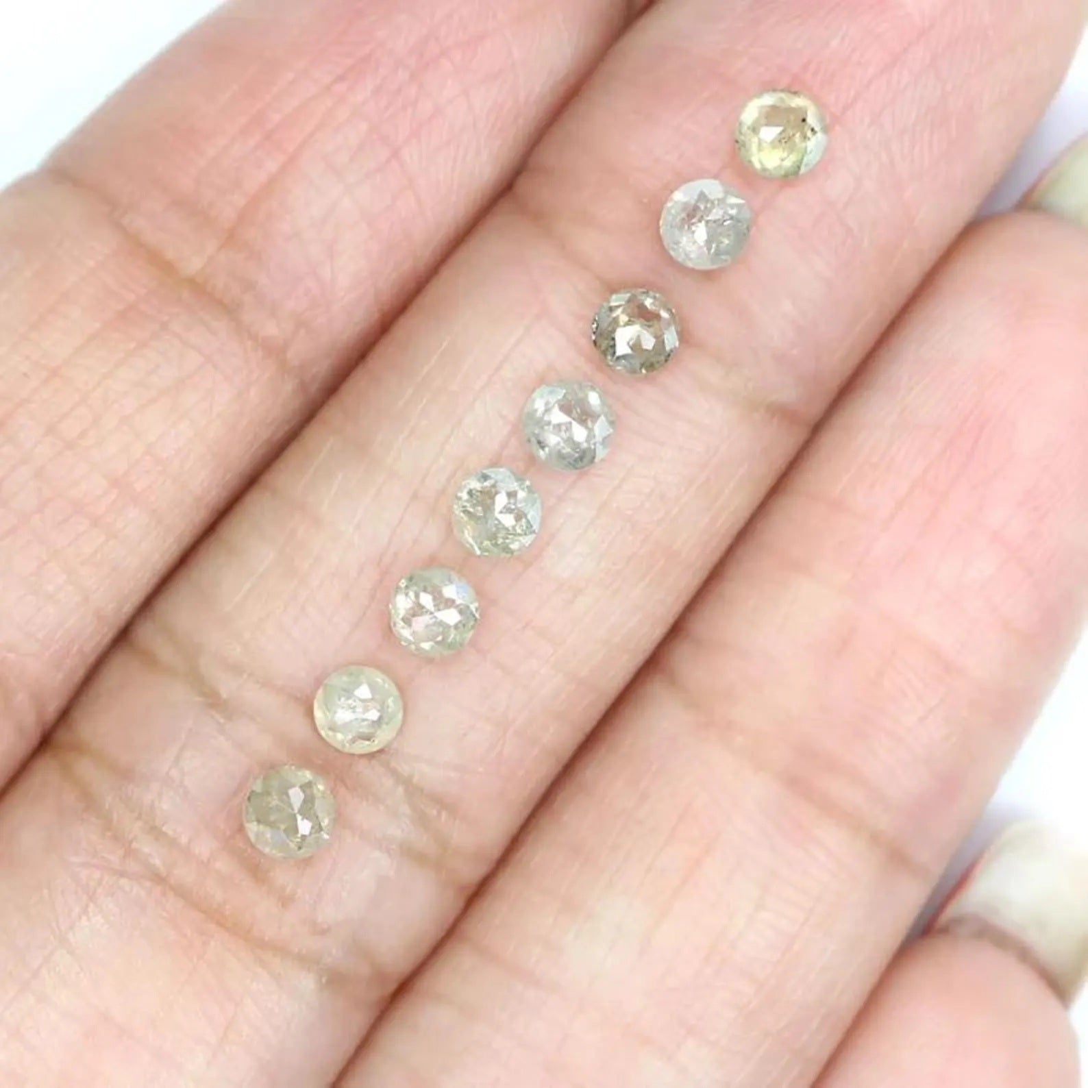 1.34 CT Natural Loose Round Shape Diamond Yellow Color Round Cut Diamond 3.10 MM Natural Diamond Grey Color Round Rose Cut Diamond NQ430