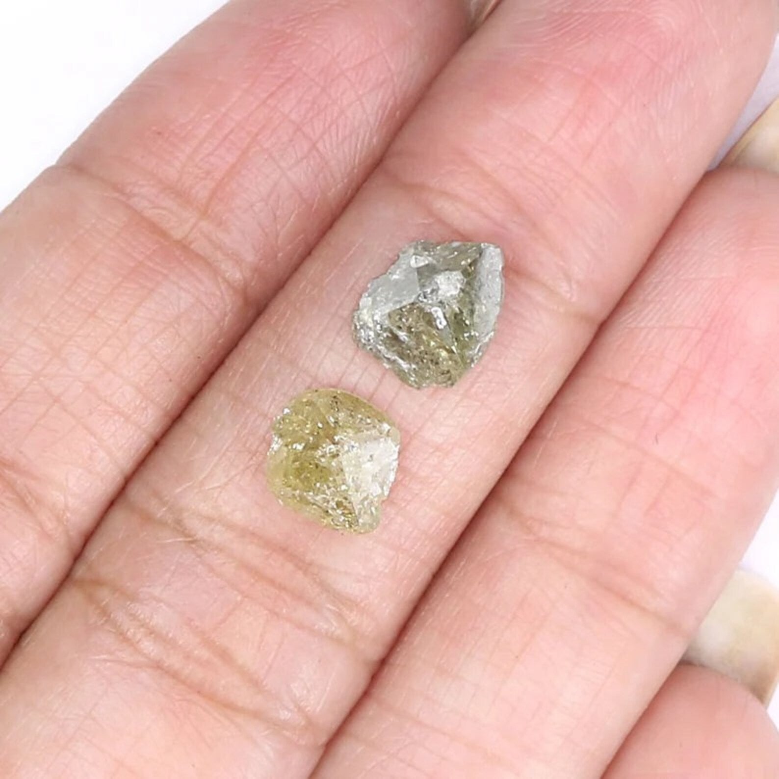 3.38 CT Natural Loose Rough Diamond Yellow Grey Color Rough Diamond 6.75 MM Natural Yellow Grey Color Irregular Rough Shape Diamond NQ2010