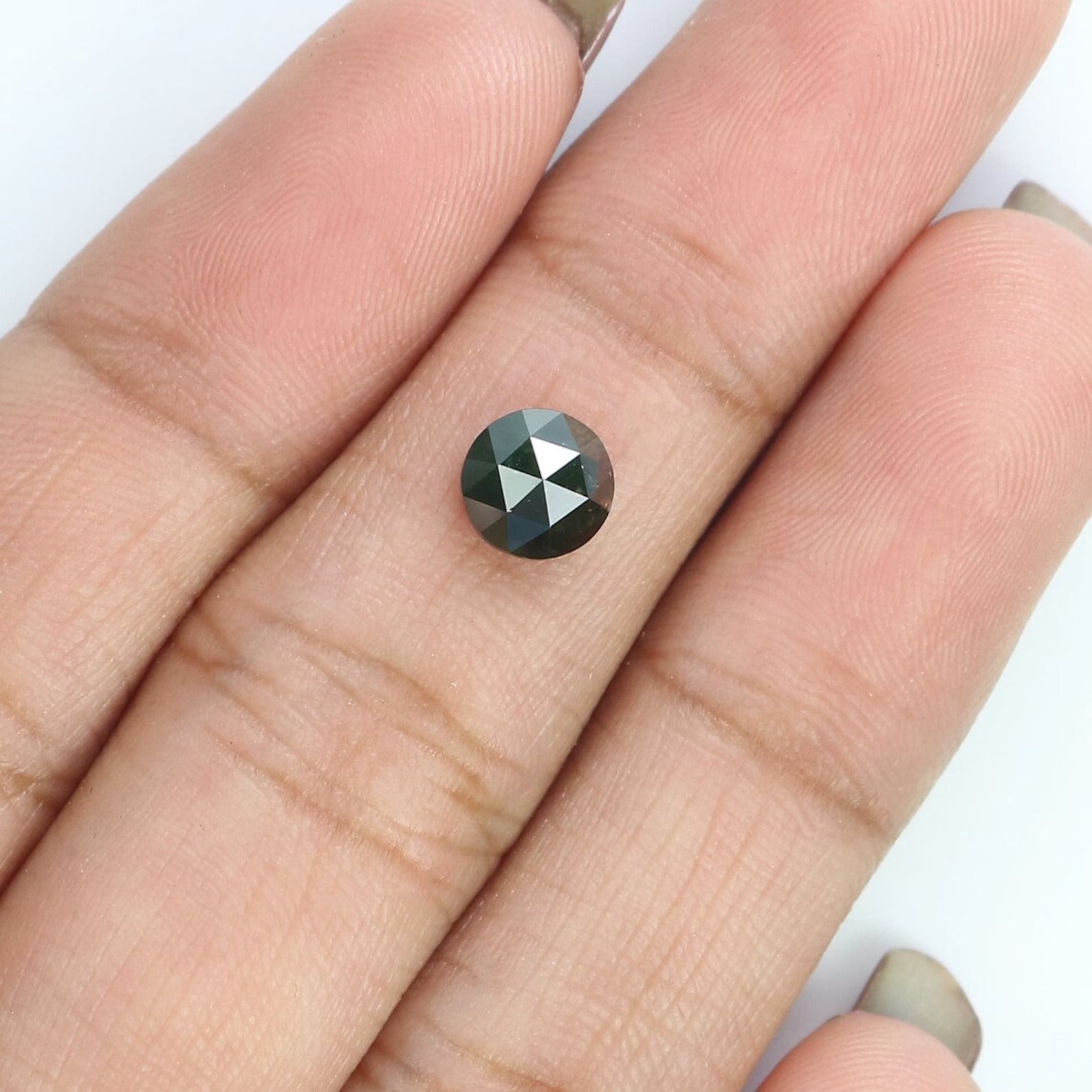 0.97 CT Natural Loose Round Shape Diamond Dark Green Color Round Cut Diamond 5.90 MM Natural Loose Diamond Round Rose Cut Diamond NQ7930