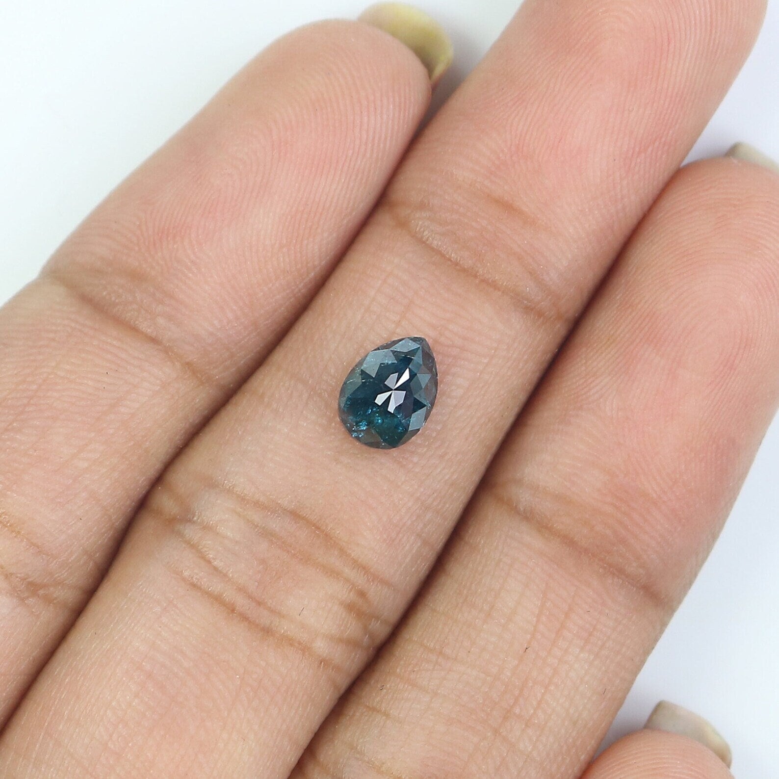 0.89 CT Natural Loose Pear Diamond Blue Color Pear Cut Diamond 6.70 MM Natural Loose Diamond Pear Rose Cut Diamond Pear Shape Diamond NQ9849