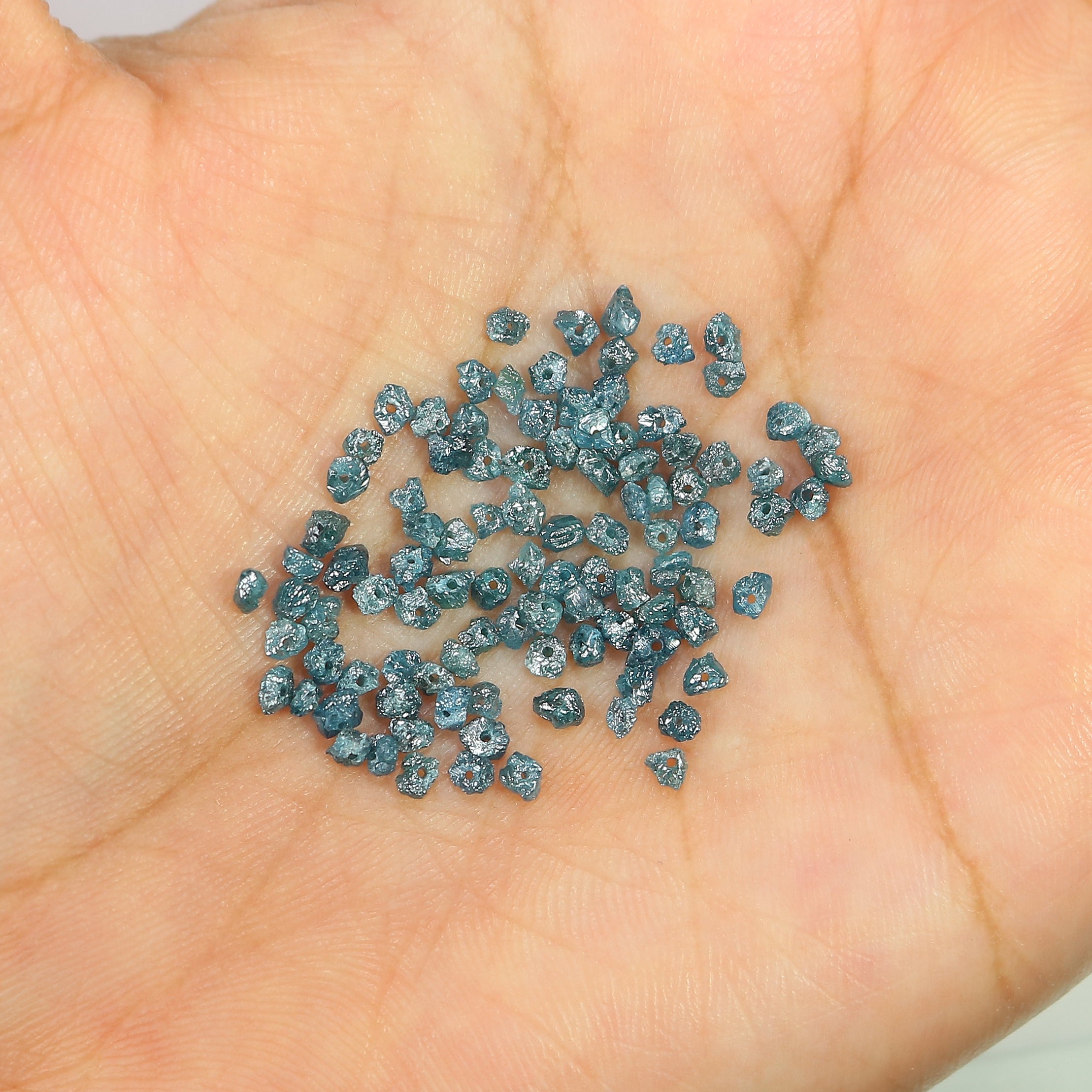 Natural Loose Rough Bead Shape Diamond Blue Color Rough Bead Cut Diamond 4.00 Ct Lot Uncut Drilled Bead Rough Irregular Cut Diamond Q80
