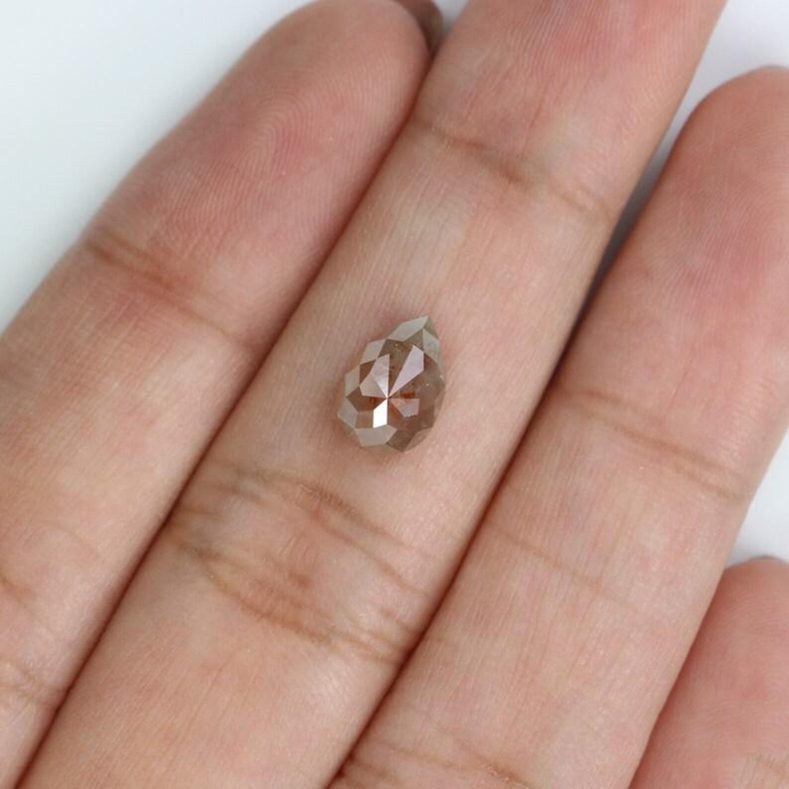 1.43 CT Natural Loose Pear Shape Diamond Brown Color Pear Cut Diamond 8.70 MM Natural Diamond Brown Color Pear Shape Rose Cut Diamond NQ2398