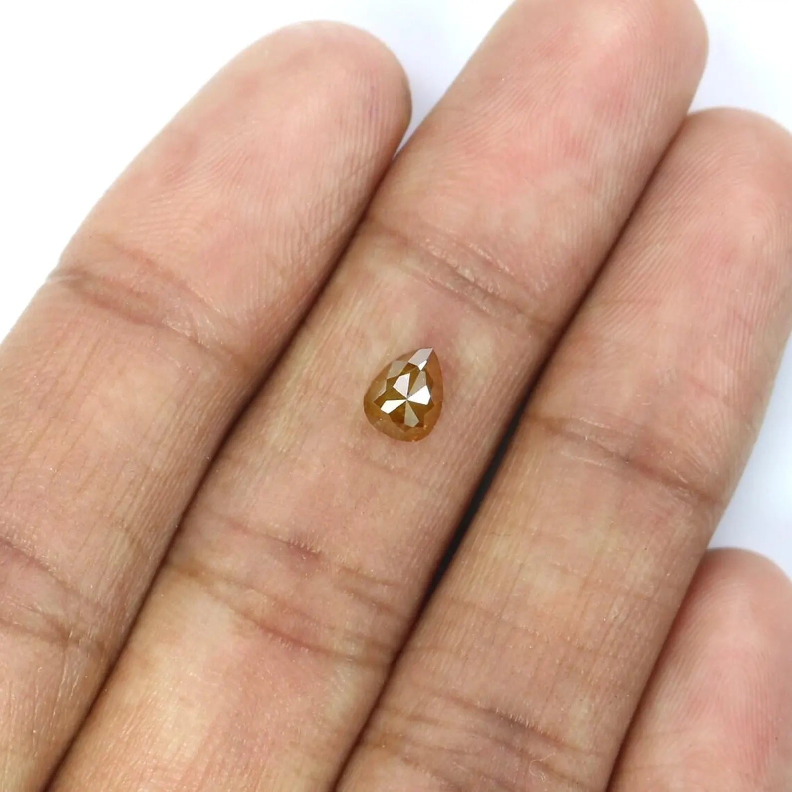 0.85 CT Natural Loose Pear Shape Diamond Brown Color Pear Cut Diamond 6.00 MM Natural Loose Diamond Brown Color Pear Rose Cut Diamond NQ2371