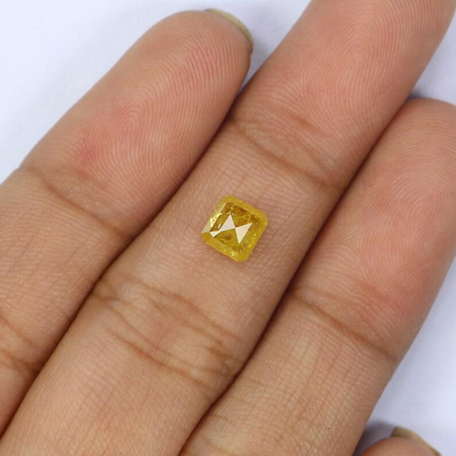 0.76 CT Natural Loose Emerald Shape Diamond Yellow Color Emerald Cut Diamond 5.05 MM Natural Loose Diamond Emerald Rose Cut Diamond NQ2212