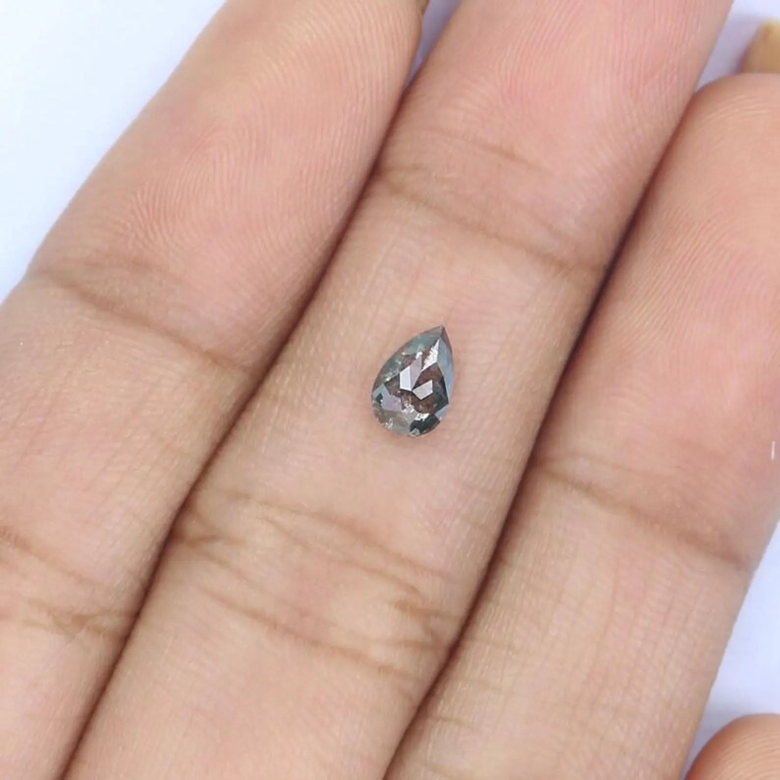 0.32 CT Natural Loose Pear Shape Diamond Salt And Pepper Pear Diamond 5.80 MM Natural Loose Black Grey Color Pear Rose Cut Diamond NQ2122