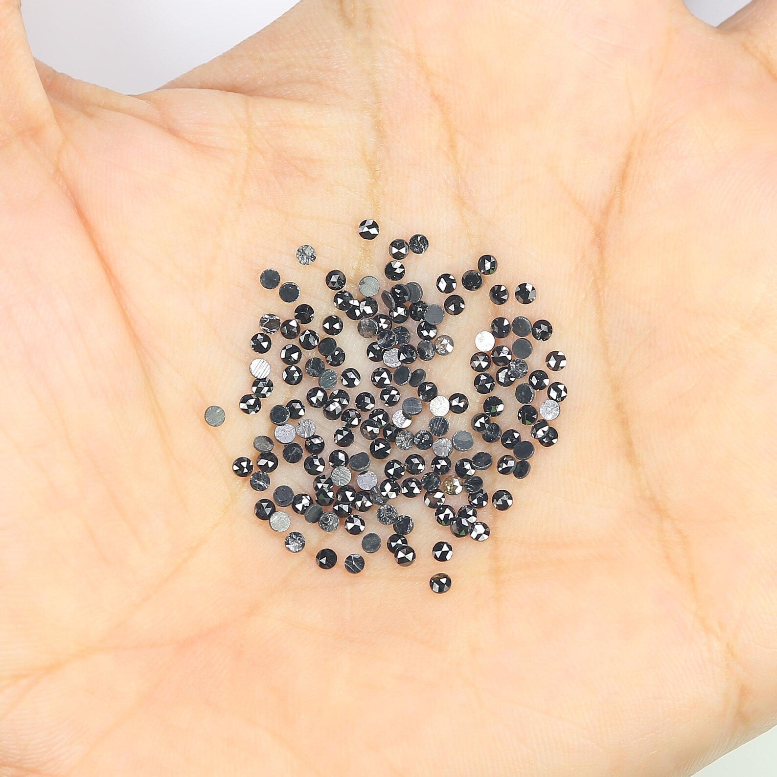 2.94 CT Natural Loose Round Shape Diamond Black Color Round Diamond 1.65 MM Natural Loose Diamond Black Color Round Rose Cut Diamond NQ1829
