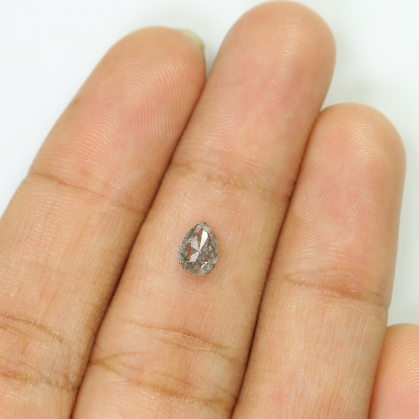 0.41 CT Natural Loose Pear Shape Diamond Salt And Pepper Pear Cut Diamond 5.95 MM Natural Loose Diamond Pear Shape Rose Cut Diamond QN554