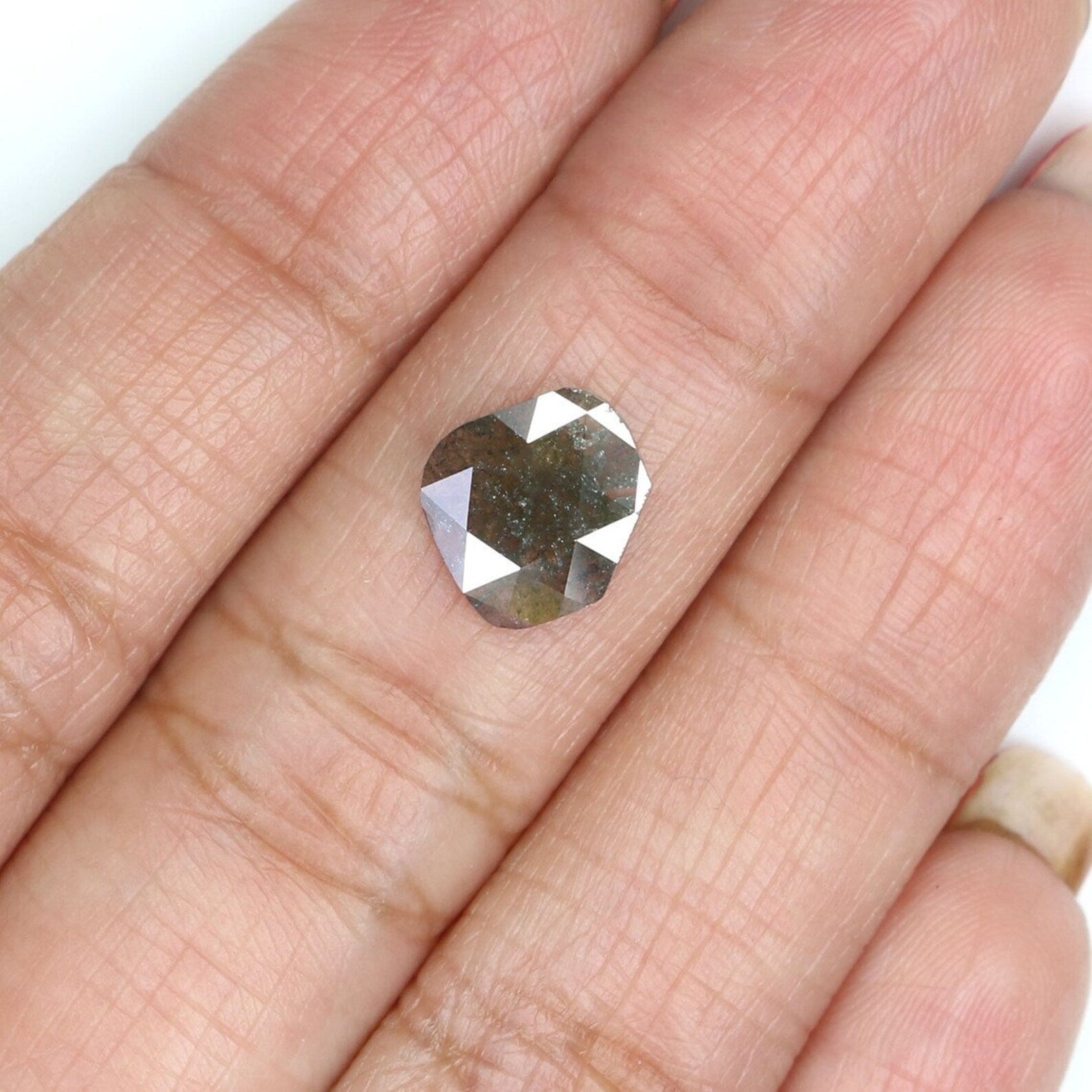1.37 CT Natural Loose Antique Shape Diamond Salt And Pepper Antique Cut Diamond 9.80 MM Natural Grey Color Antique Rose Cut Diamond NQ7982