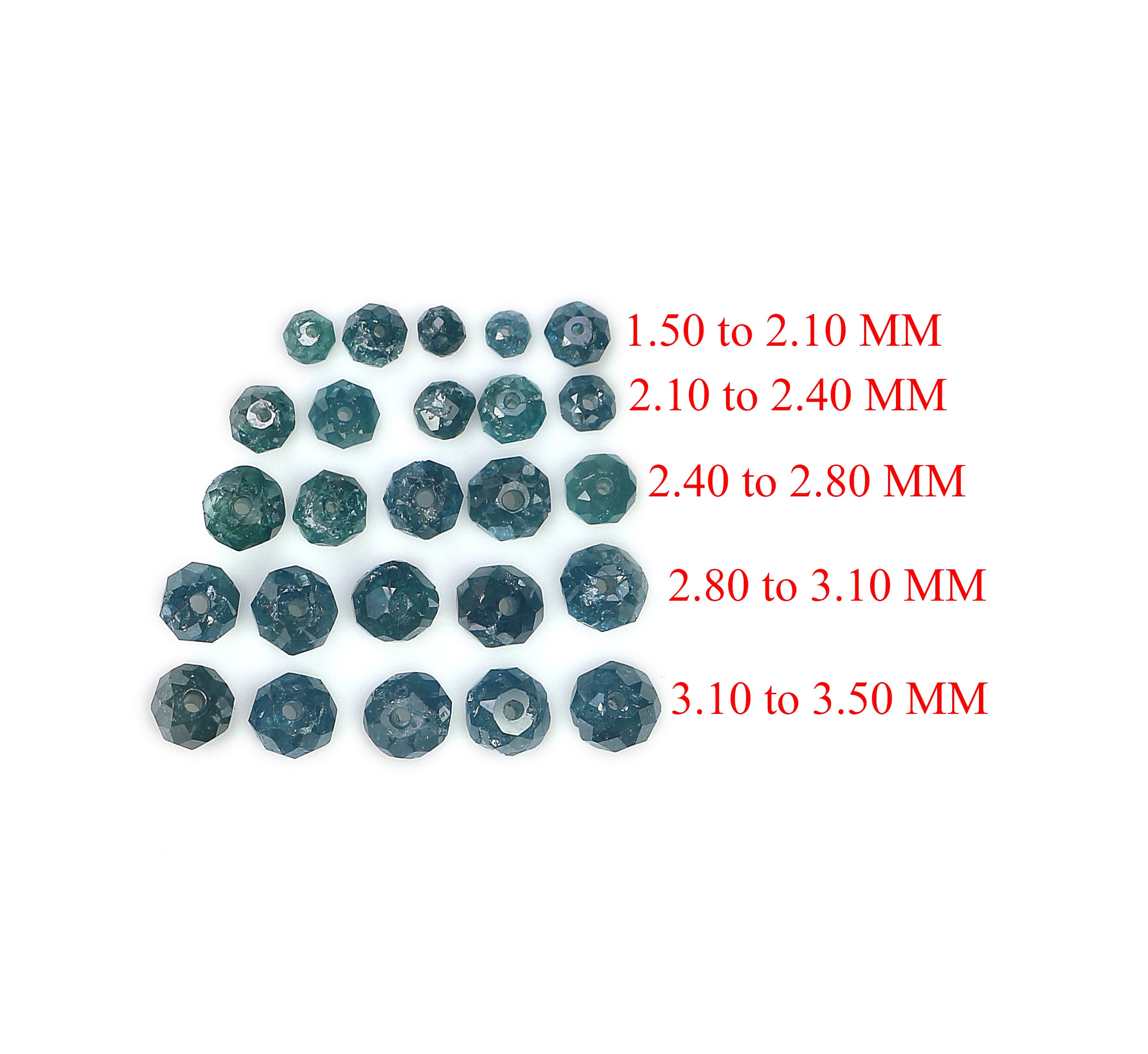 Natural Loose Bead Shape Diamond 1.50 to 3.50 MM Natural Blue Color Bead Diamond 1.00 CT Scoop Round Bead Cut Diamond Q49