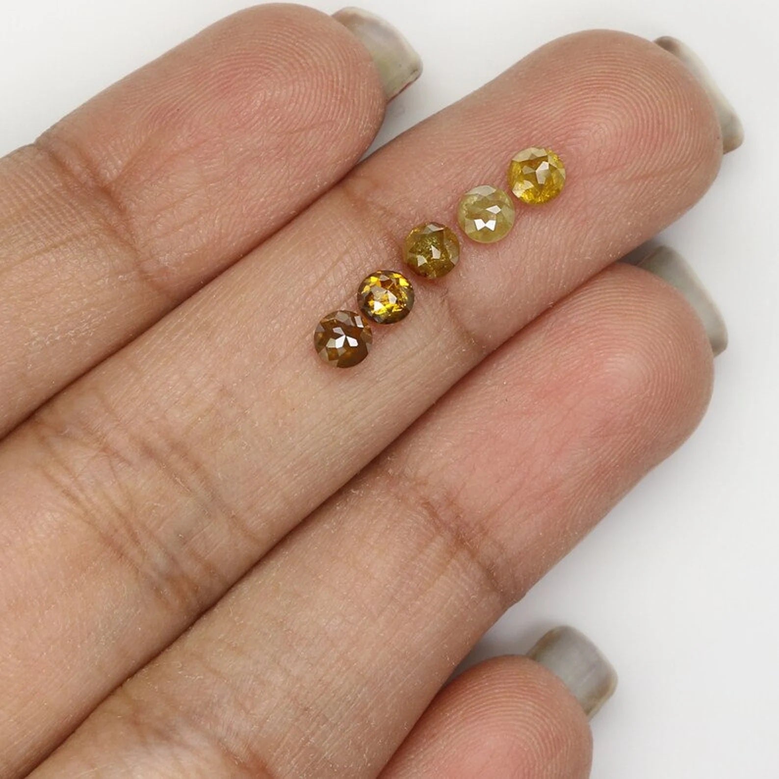 1.27 Ct Natural Loose Round Shape Diamond Yellow Brown Color Round Diamond 2.50 MM Natural Yellow Brown Color Round Rose Cut Diamond NQ1716