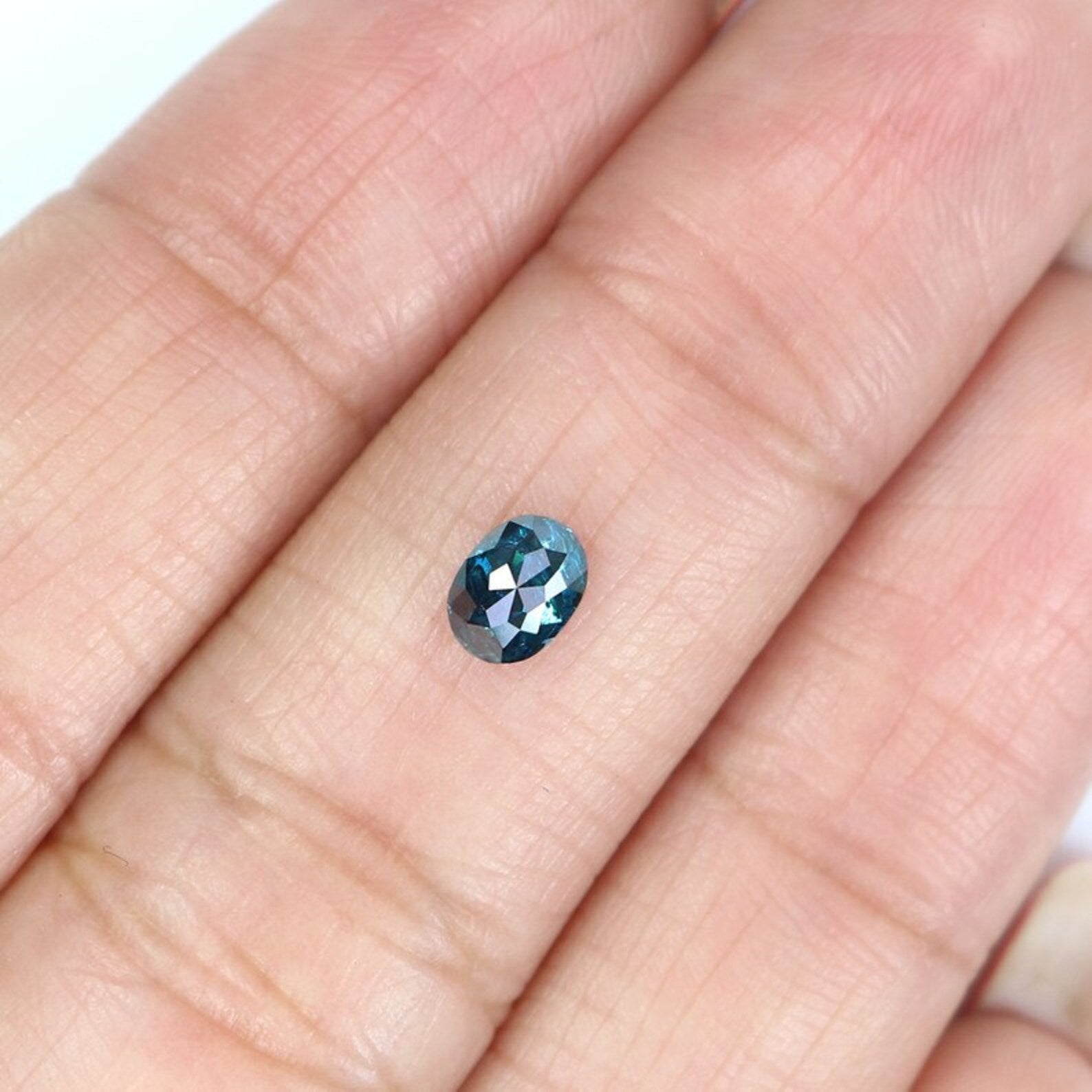 0.40 CT Natural Loose Oval Shape Diamond Blue Color Oval Cut Diamond 5.10 MM Natural Loose Diamond Blue Color Oval Rose Cut Diamond NQ9397