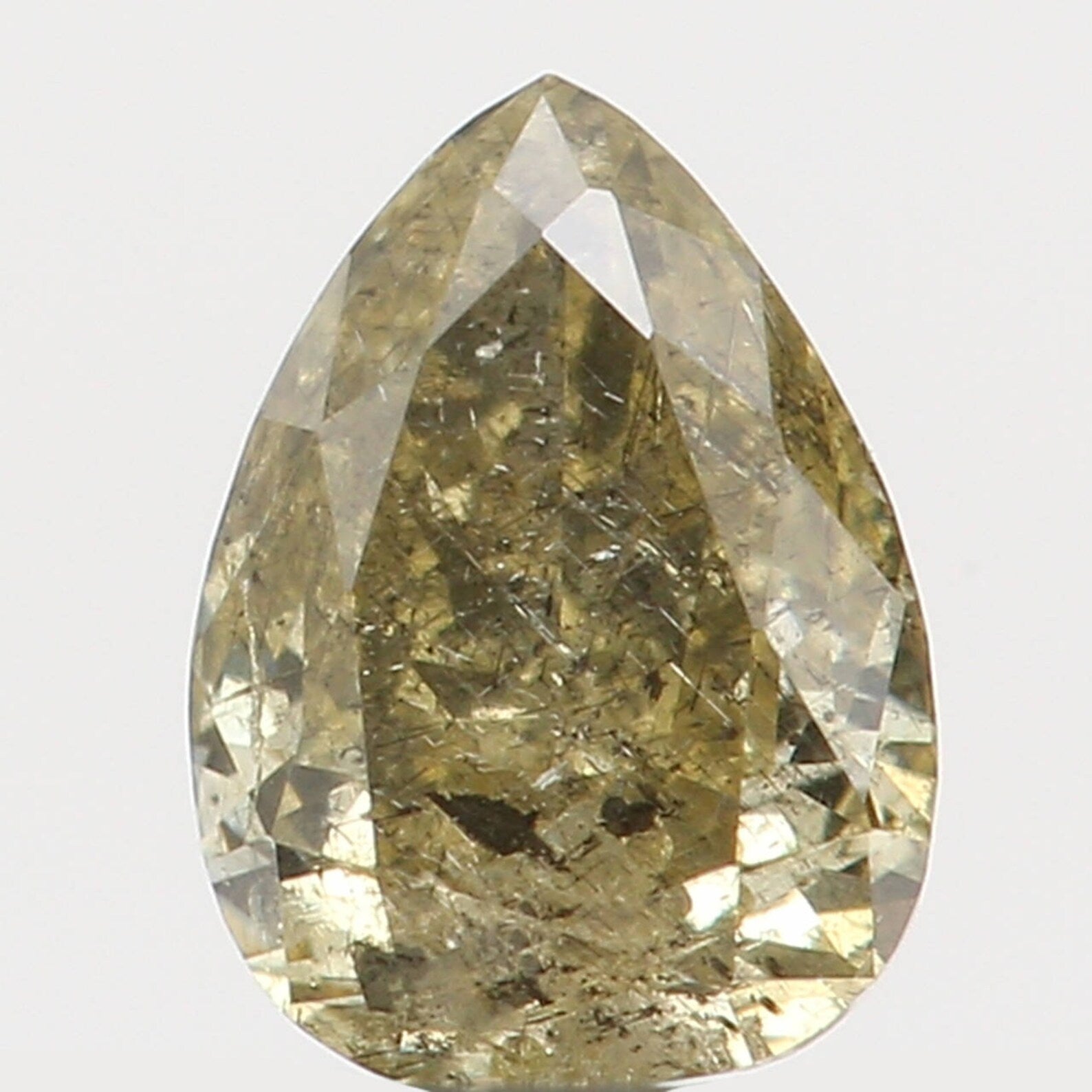 0.20 Ct Natural Loose Diamond Pear Green Color I1 Clarity 4.20 MM N7416