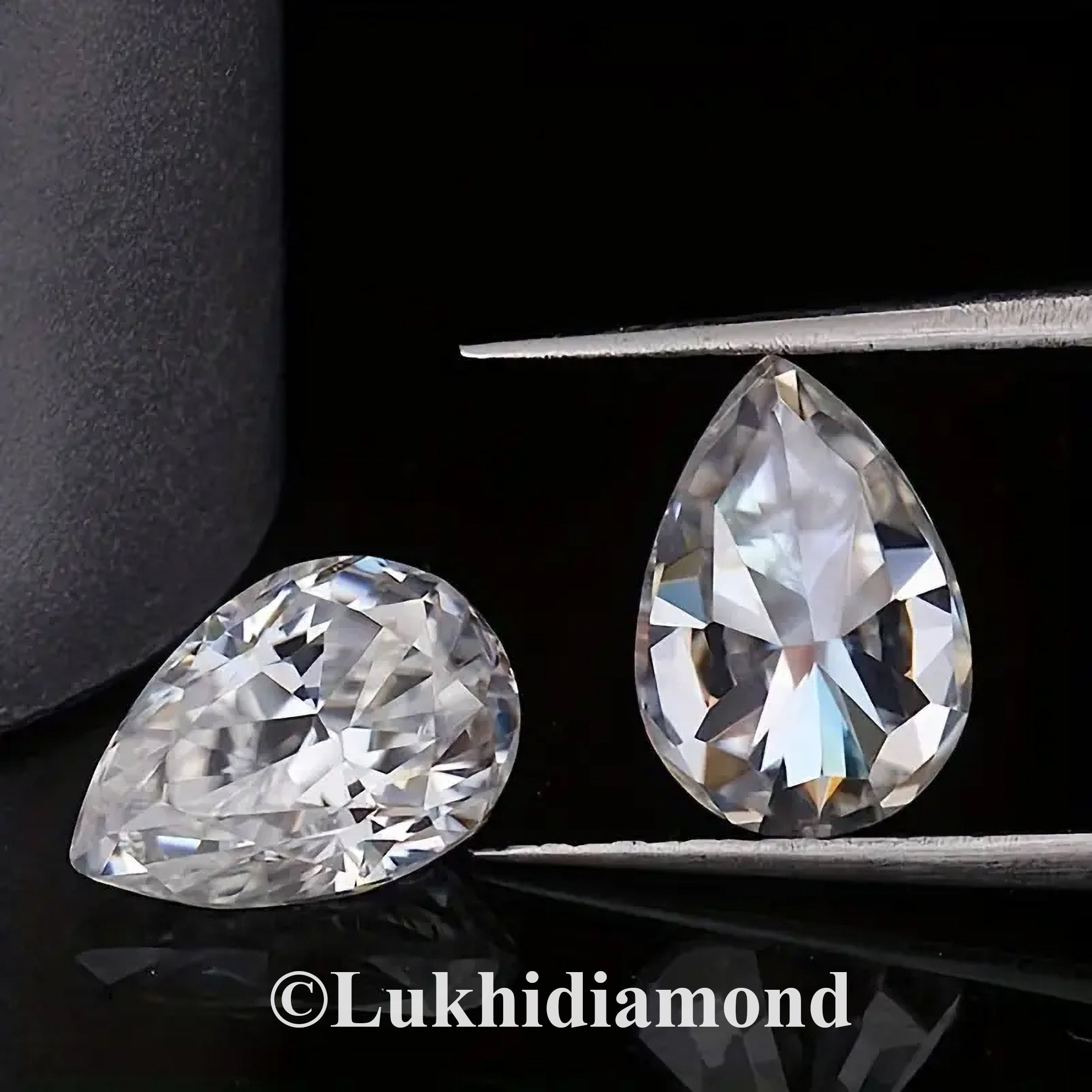 Pear Cut Lab Grown Diamond 3X2/4X3/5X3 MM Size Pear D/E/F Color VS Clarity Diamond 2 PCs Pair For Earring Gift For Her Engagement Ring Q115