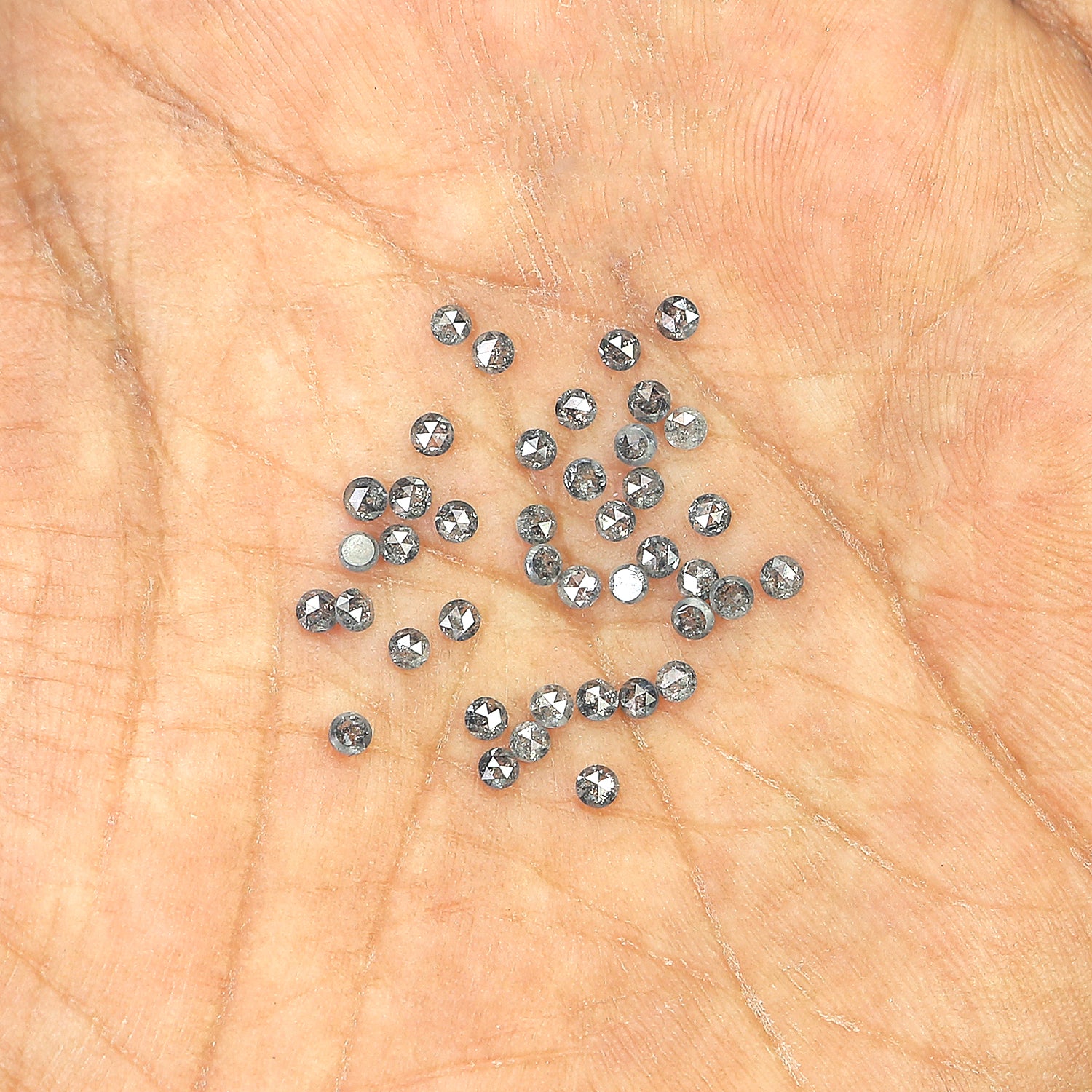 1.26 Ct Natural Loose Round Cut Diamond Salt And Pepper Diamond 1.80 MM Natural Loose Diamond Black Grey Color Round Rose Cut Diamond LQ1418