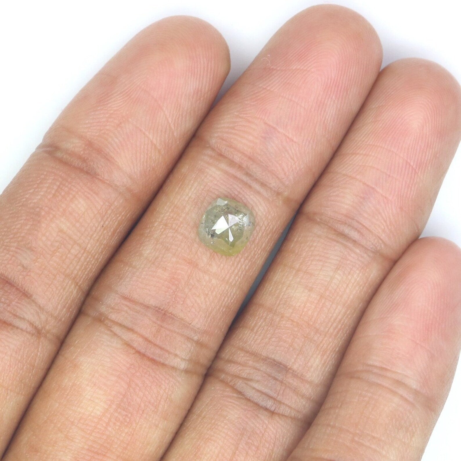 1.20 CT Natural Loose Cushion Shape Diamond Green Color Cushion Cut Diamond 6.35 MM Natural Loose Diamond Cushion Rose Cut Diamond NQ2378
