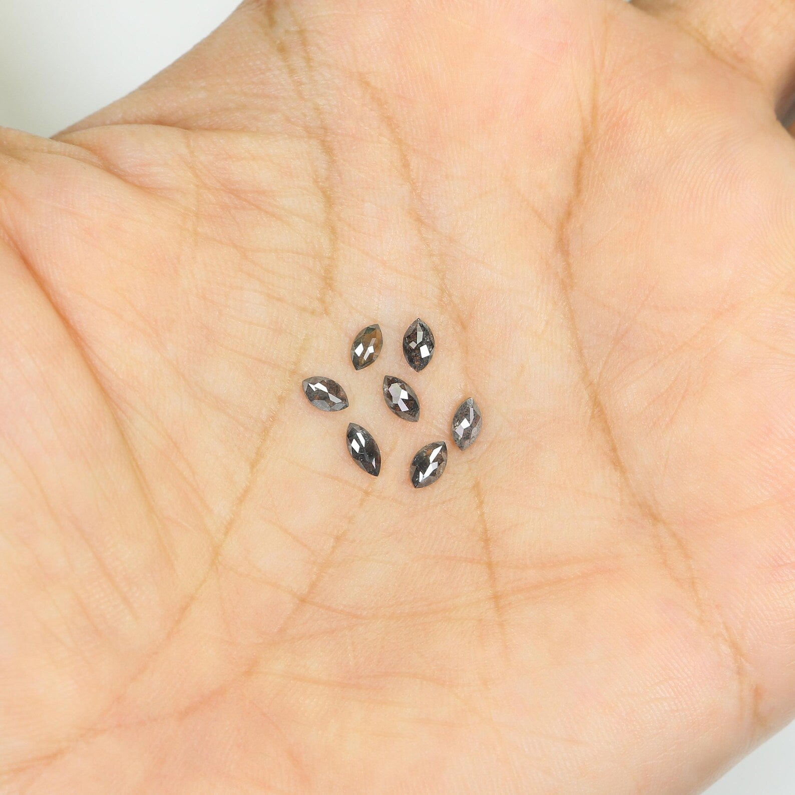 0.73 Ct Natural Loose Marquise Shape Diamond Salt And Pepper Marquise Diamond 4.80 MM Black Grey Color Marquise Rose Cut Diamond NQ2269