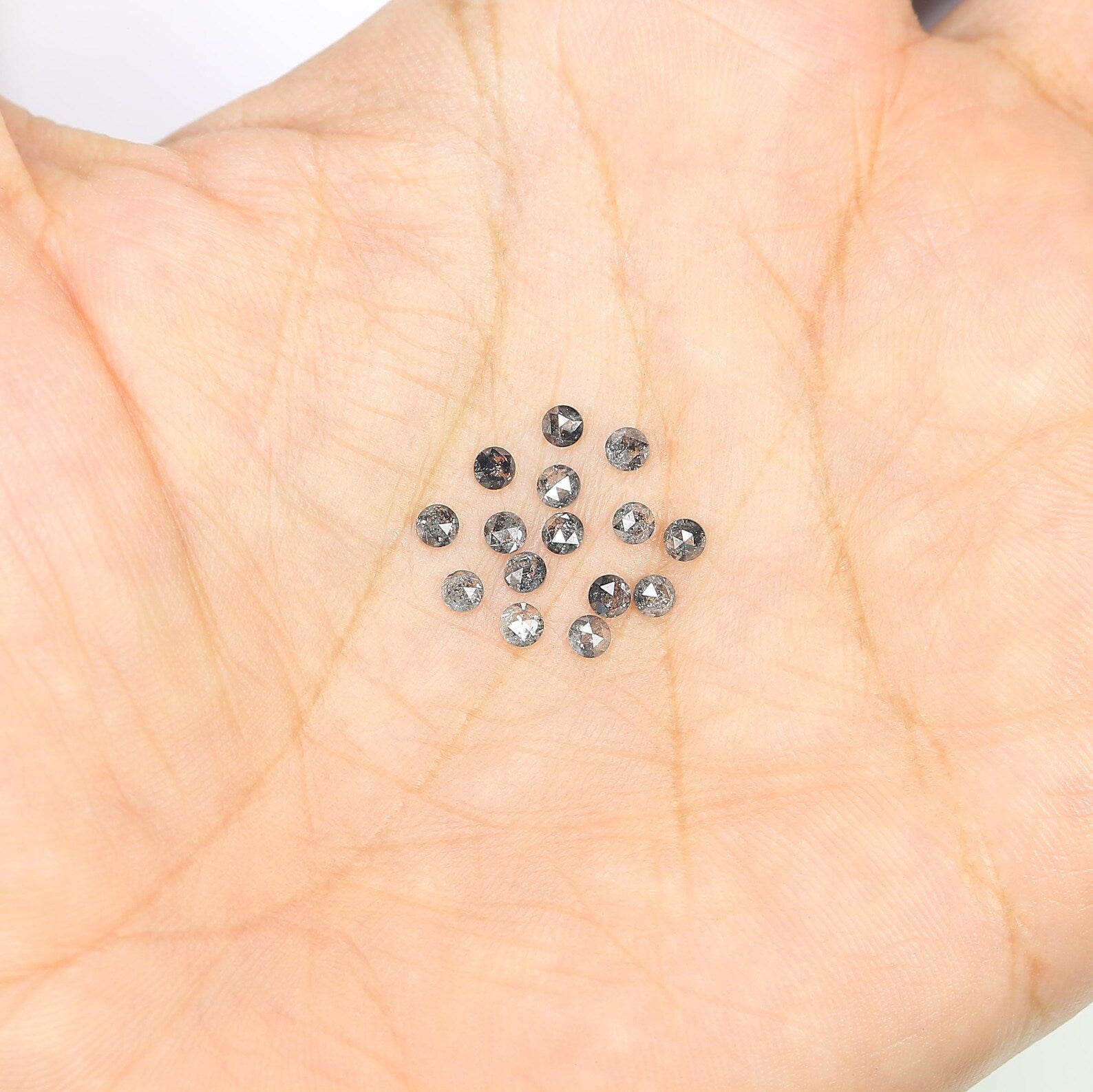 1.02 CT Natural Loose Round Cut Diamond Salt And Pepper Round Diamond 2.45 MM Natural Diamond Black Grey Color Round Rose Cut Diamond NQ2349