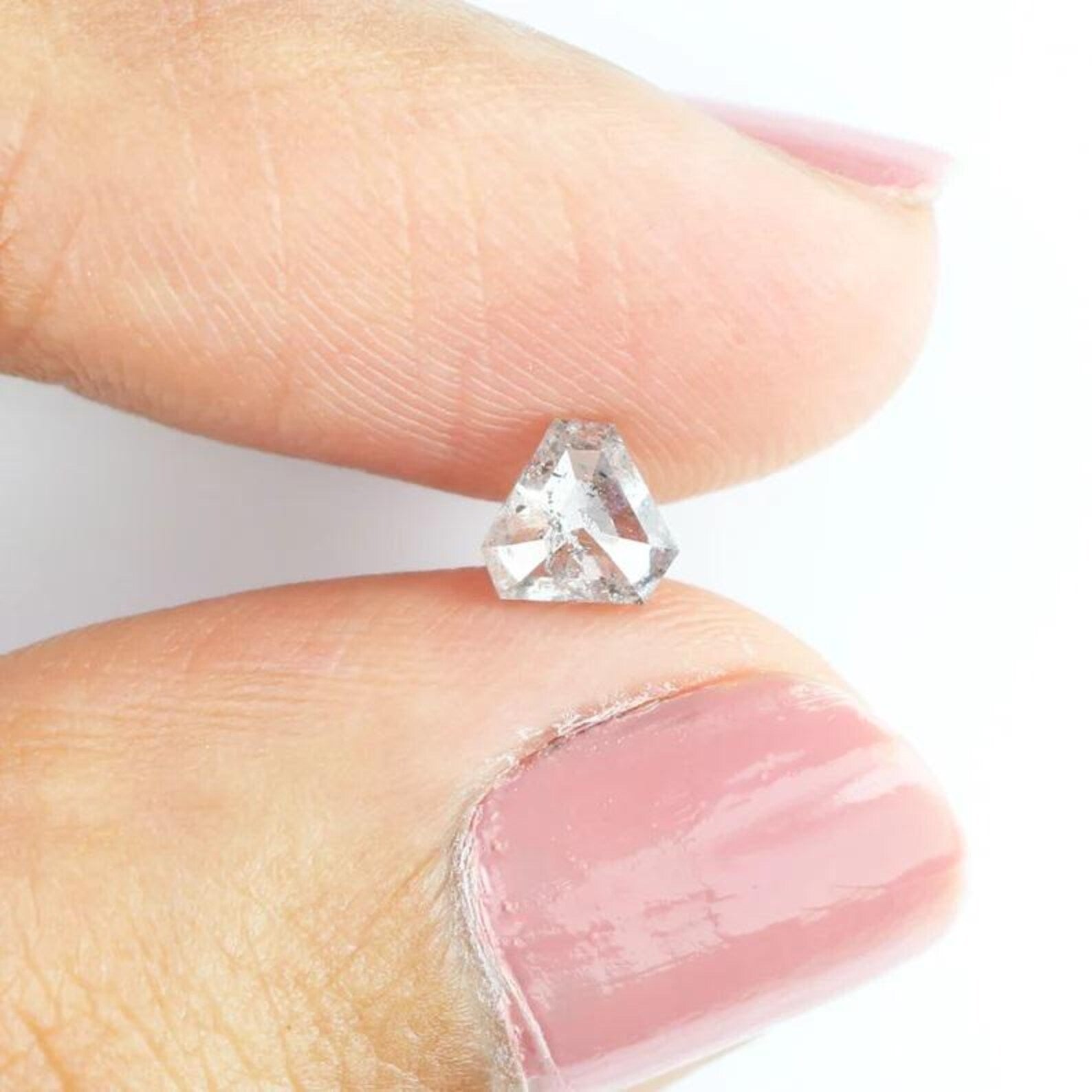 0.55 CT Natural Loose Triangle Shape Diamond Salt And Pepper Triangle Cut Diamond 4.75 MM Natural Black Grey Triangle Rose Cut Diamond NQ252