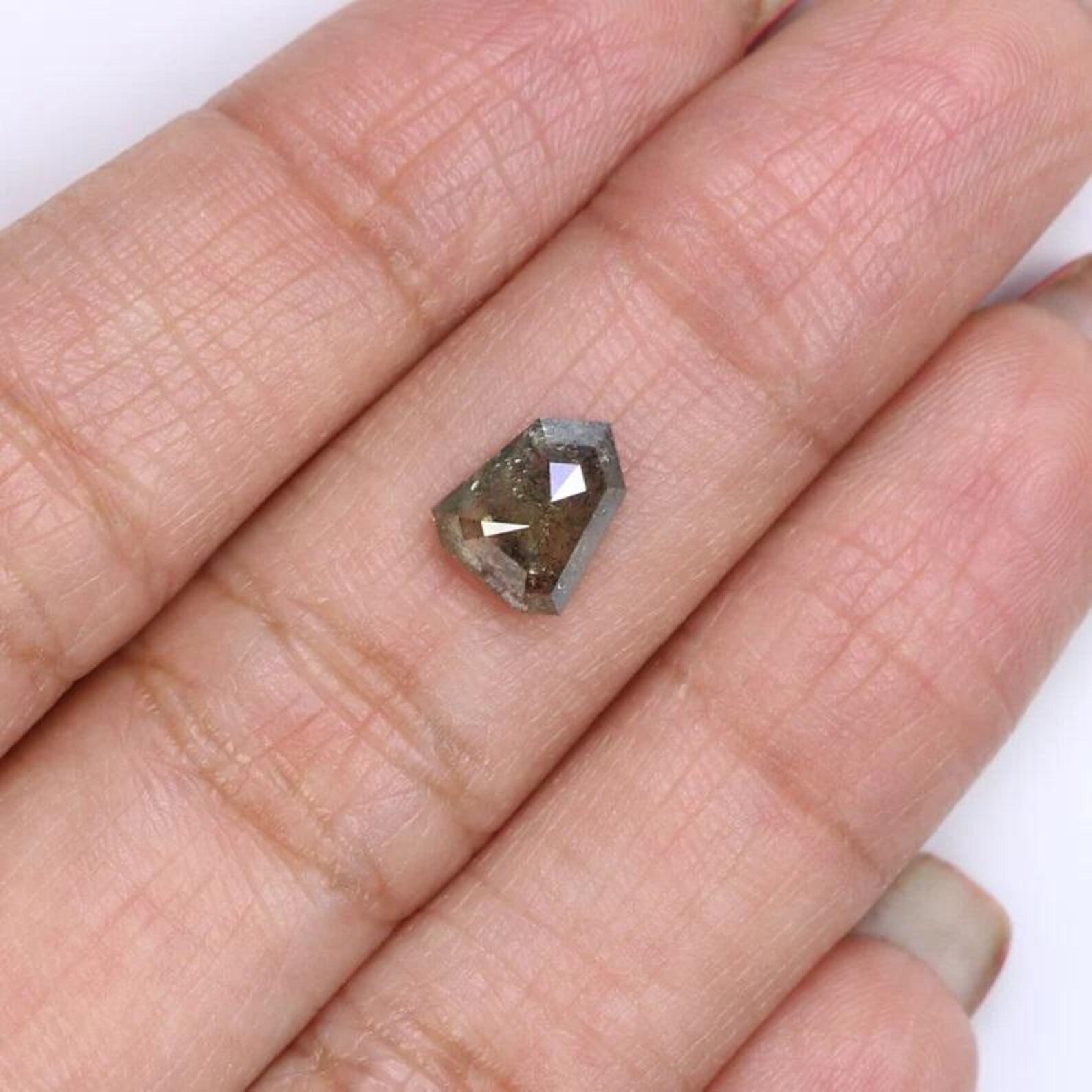 1.19 CT Natural Loose Shield Shape Diamond Grey Color Shield Cut Diamond 8.00 MM Natural Loose Green Color Shield Rose Cut Diamond NQ9436