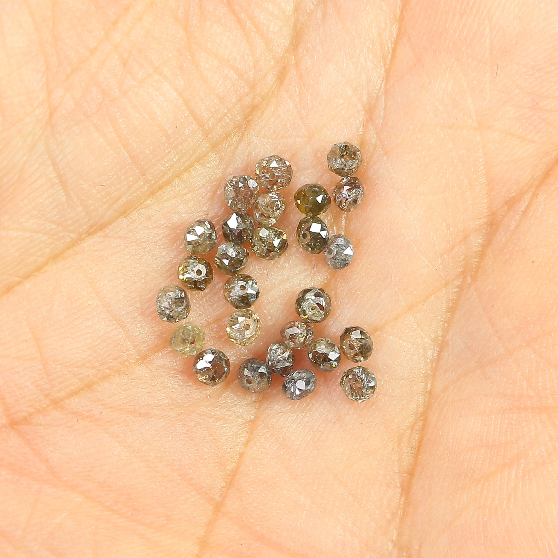 2.21 CT Natural Loose Bead Shape Diamond Brown Color Bead Cut Diamond 2.30 MM Natural Loose Brown Color Diamond Bead Rose Cut Diamond LQ1681