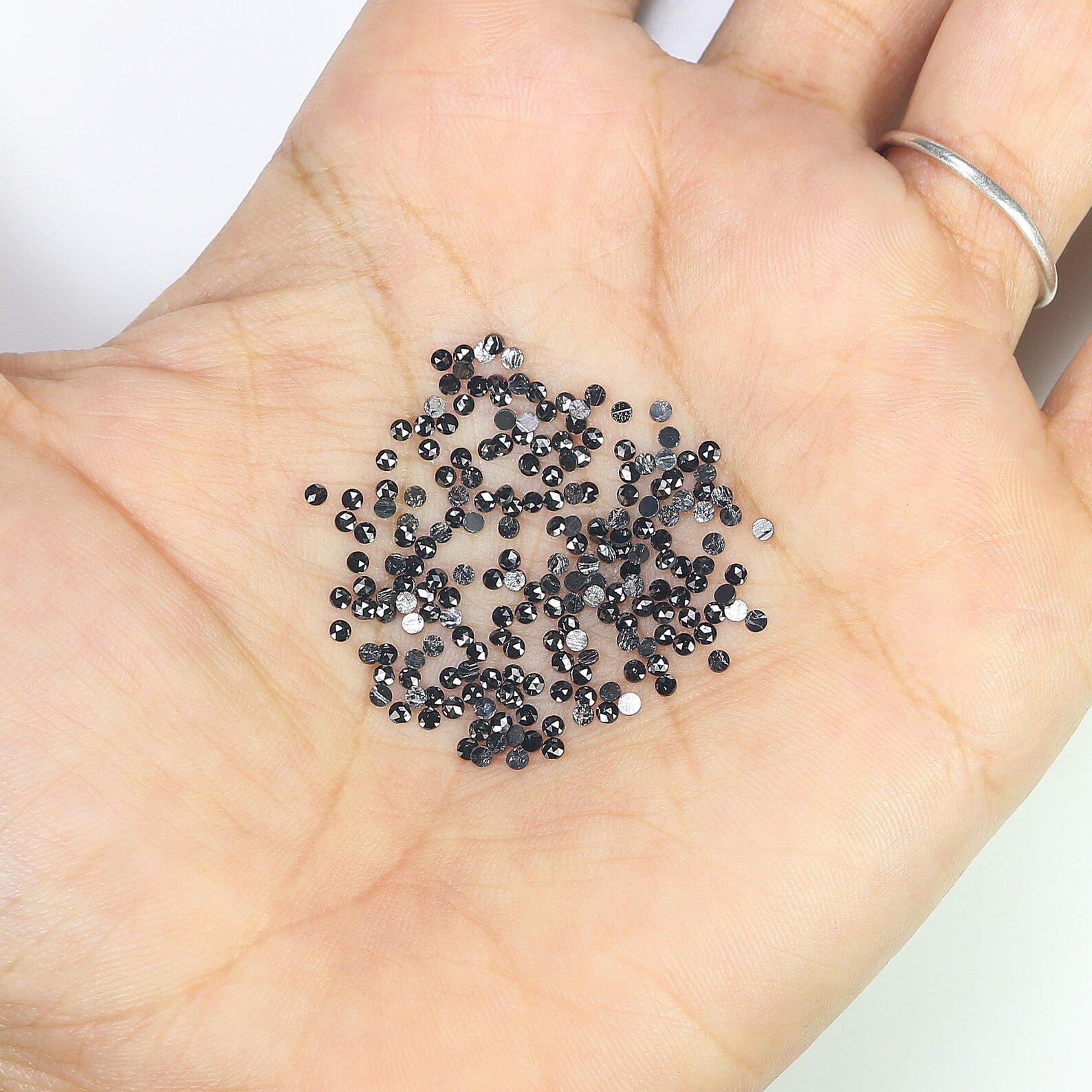 3.07 CT Natural Loose Round Shape Diamond Black Color Round Cut Diamond 1.60 MM Natural Diamond Black Color Round Rose Cut Diamond NQ1820