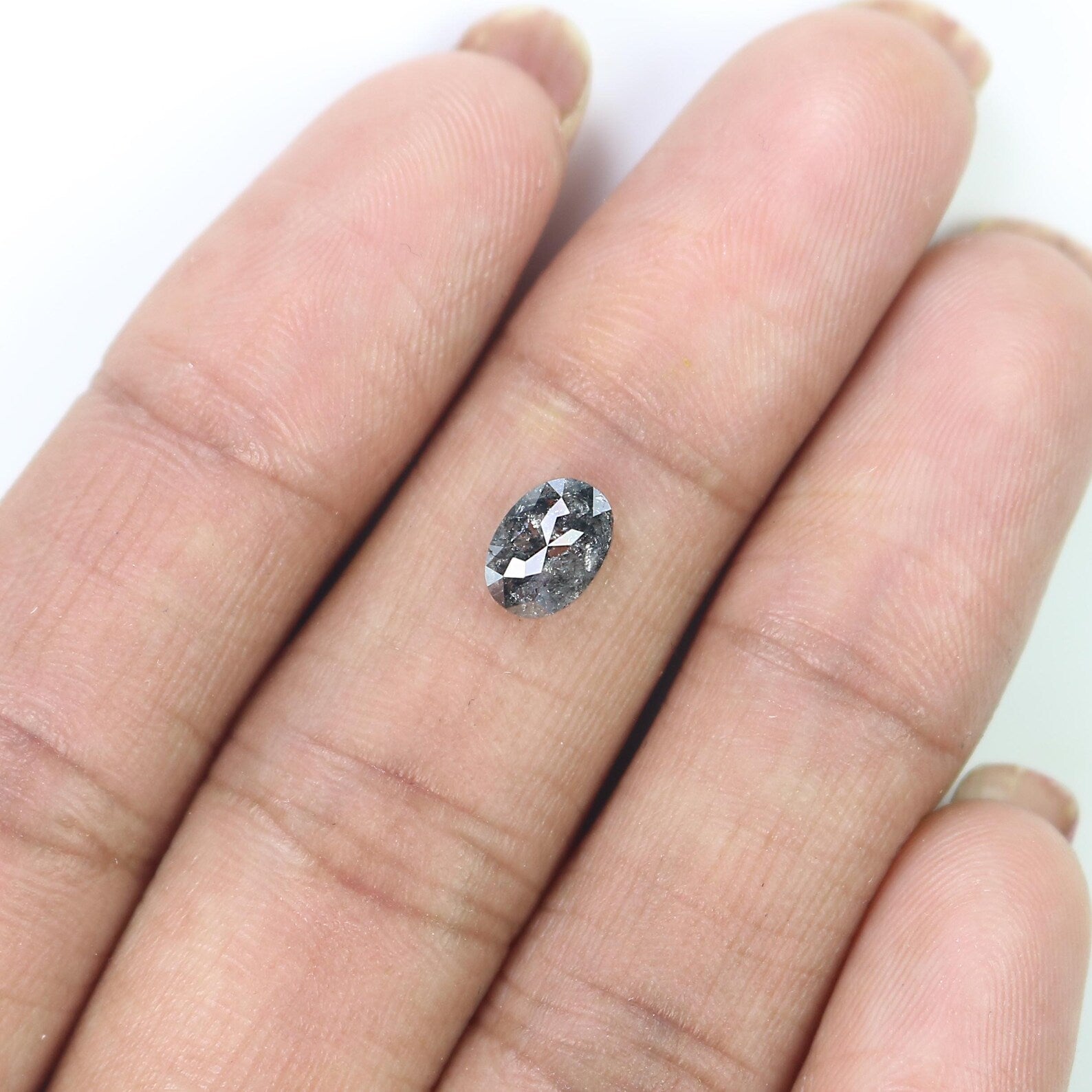 0.84 CT Natural Loose Oval Shape Diamond Black Color Oval Cut Diamond 6.95 MM Natural Loose Diamond Black Oval Shape Rose Cut Diamond QN829