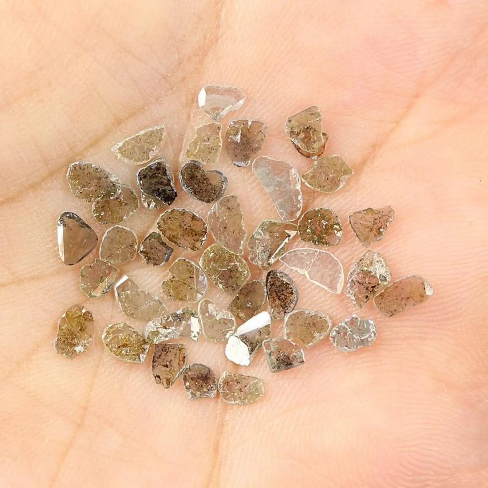 2.49 Ct Natural Loose Slice Shape Diamond Salt And Pepper Slice Diamond 2.60 MM Natural Loose Black Grey Color Irregular Cut Diamond NQ1688