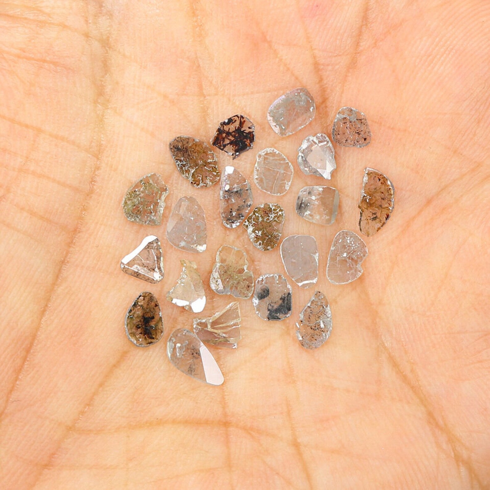 2.02 CT Natural Loose Slice Cut Diamond Salt And Pepper Slice Diamond 4.15 MM Natural Black Grey Color Diamond Slice Rose Cut Diamond NQ1739