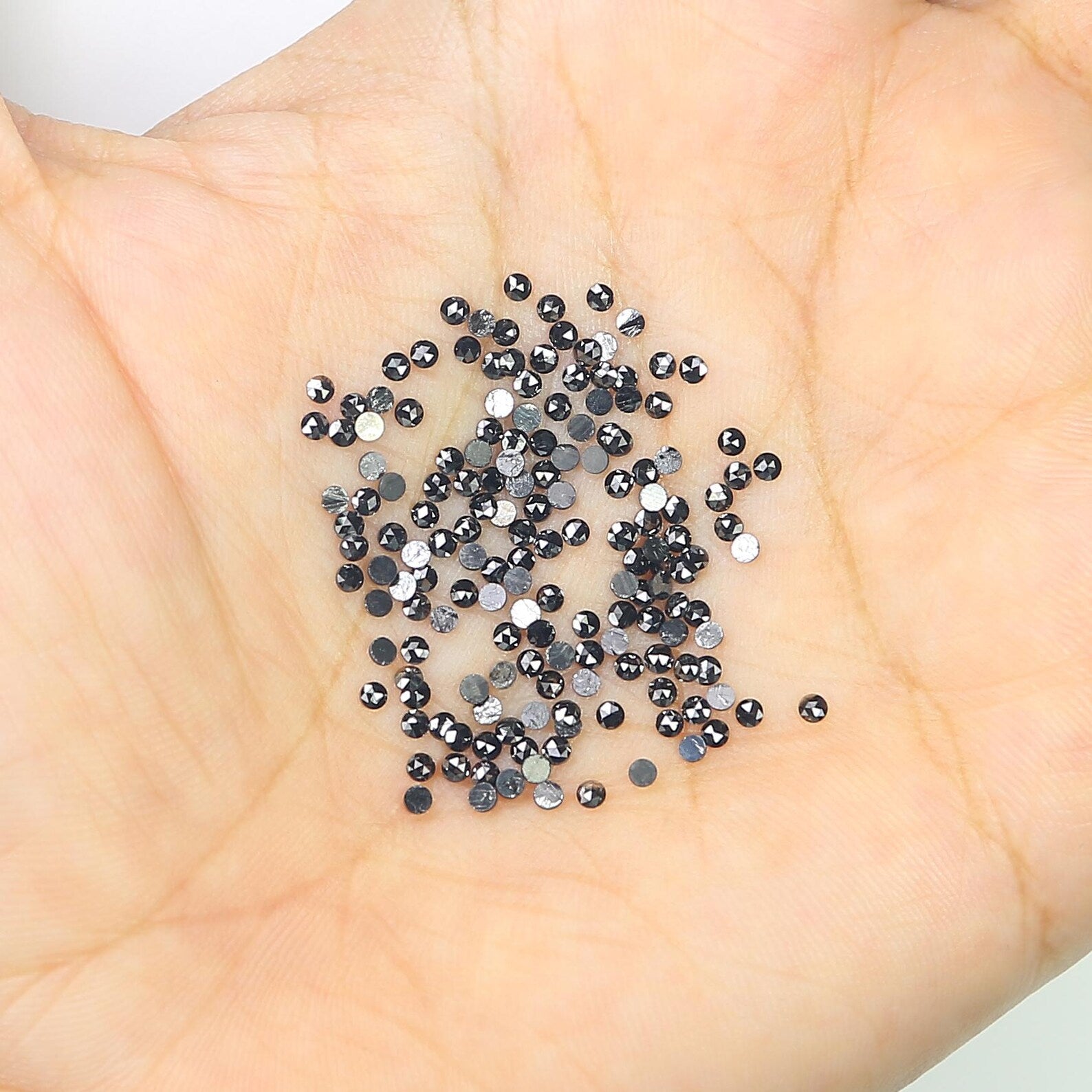 3.03 CT Natural Loose Round Shape Diamond Black Color Round Diamond 1.65 MM Natural Loose Diamond Black Color Round Rose Cut Diamond NQ1826