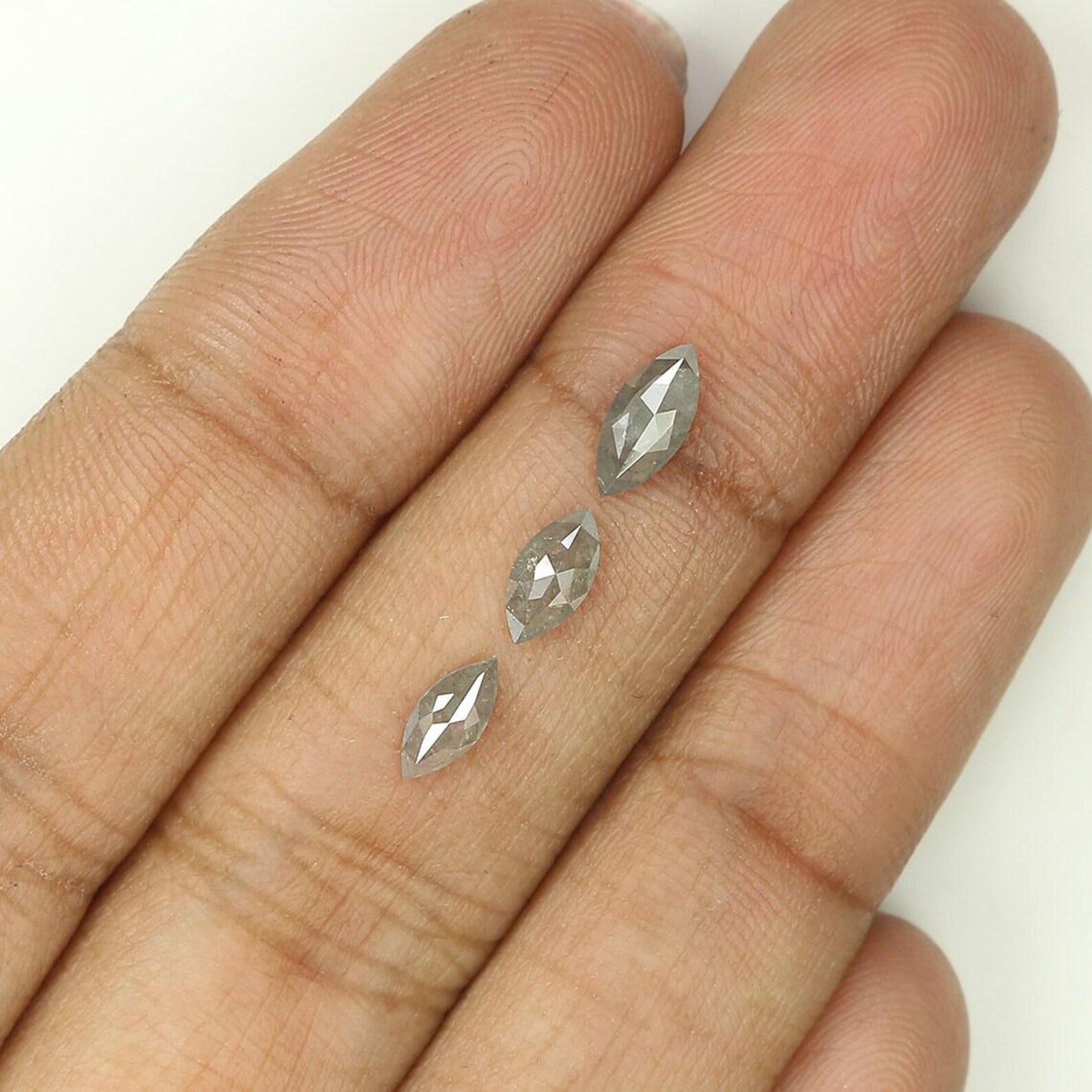 0.83 CT Natural Loose Marquise Shape Diamond Salt And Pepper Marquise Cut Diamond 6.40 MM Black Gray Color Marquise Rose Cut Diamond QN1446