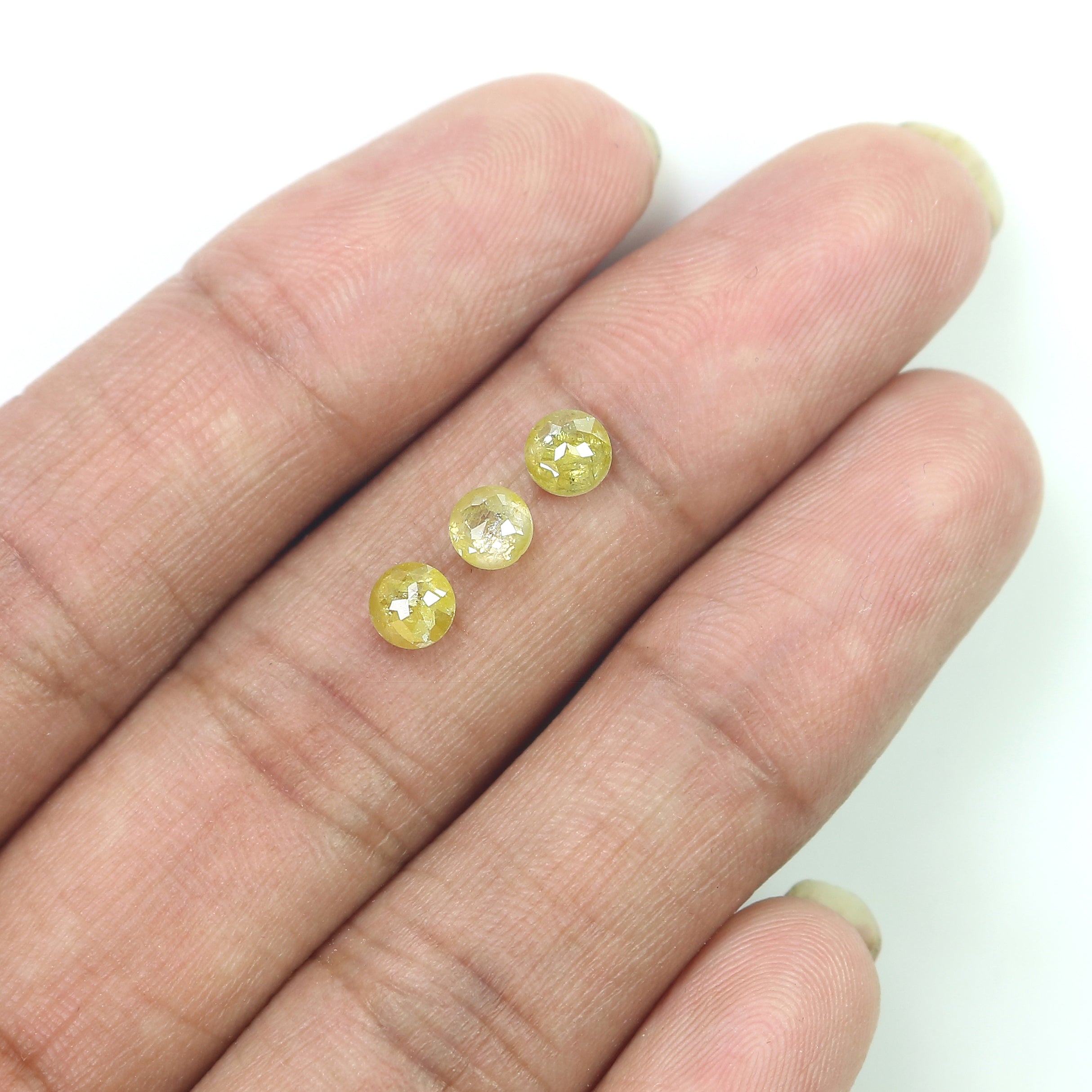 1.28 CT Natural Loose Rose Cut Diamond Yellow Grey Color Round Cut Diamond 4.20 MM Natural Loose Diamond Round Rose Cut Shape Diamond LQ6198