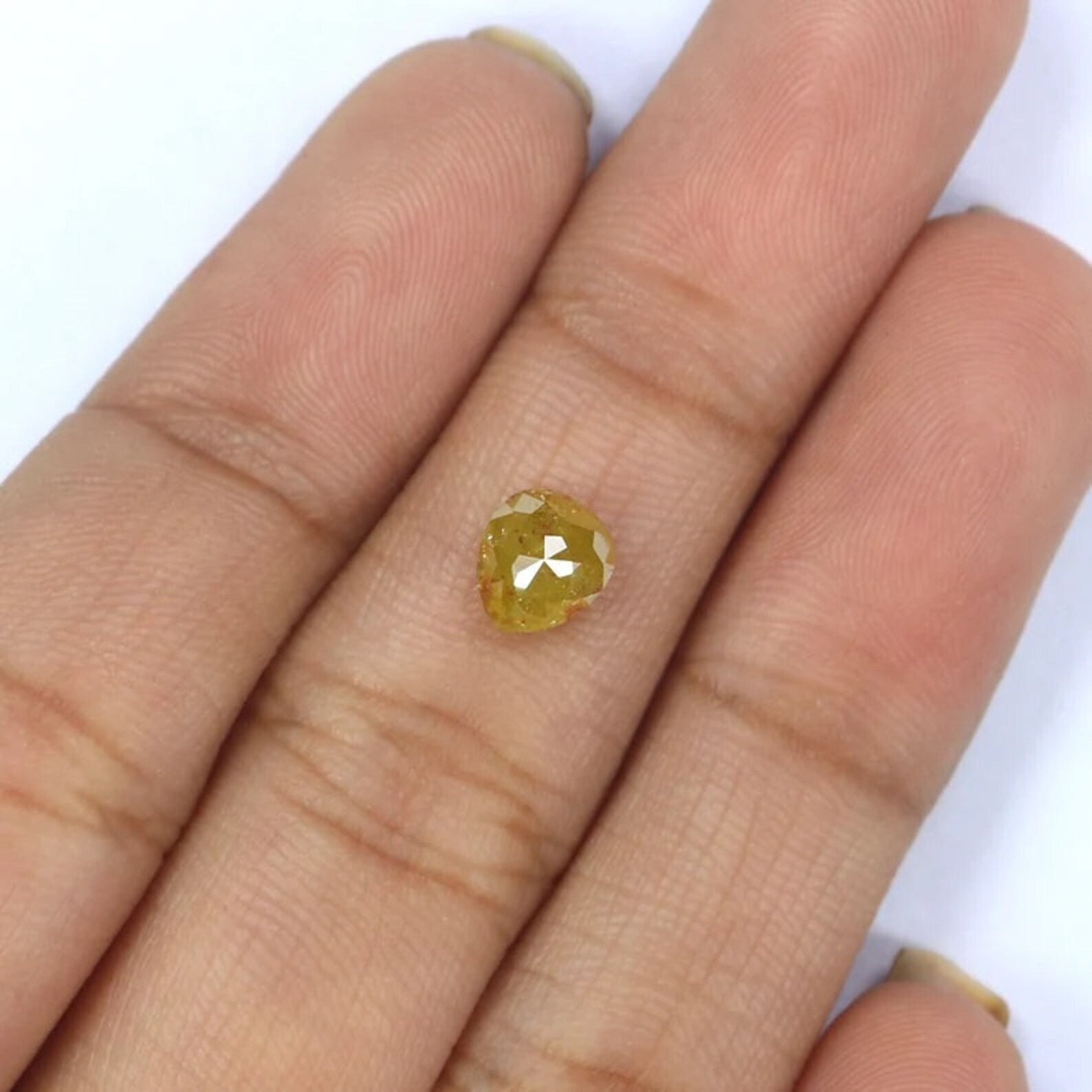 0.98 CT Natural Loose Heart Shape Diamond Yellow Color Heart Cut Diamond 6.15 MM Natural Loose Diamond Heart Shape Rose Cut Diamond QN2222