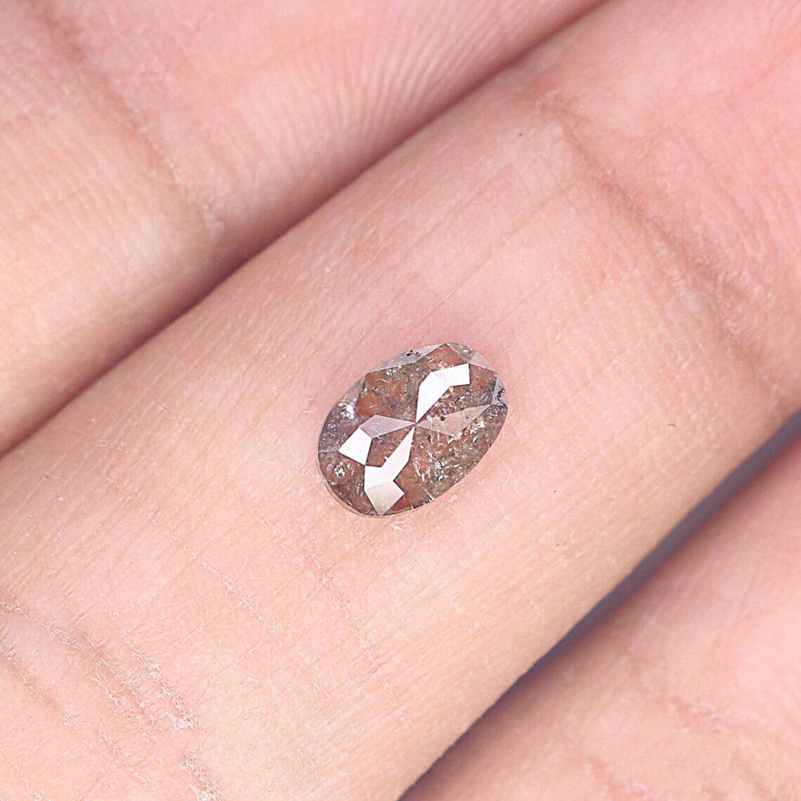 0.59 CT Natural Loose Oval Shape Diamond Brown Color Oval Cut Diamond 6.30 MM Natural Loose Grey Color Diamond Oval Rose Cut Diamond NQ452