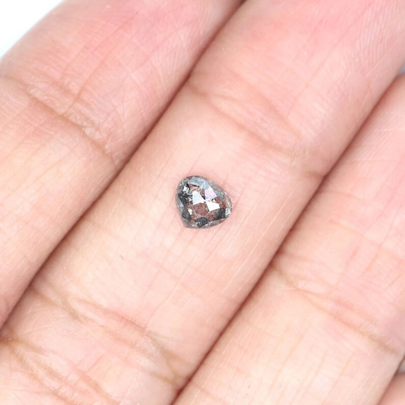 0.33 CT Natural Loose Heart Shape Diamond Salt And Pepper Heart Cut Diamond 4.30 MM Natural Loose Diamond Heart Cut Rose Cut Diamond NQ2049