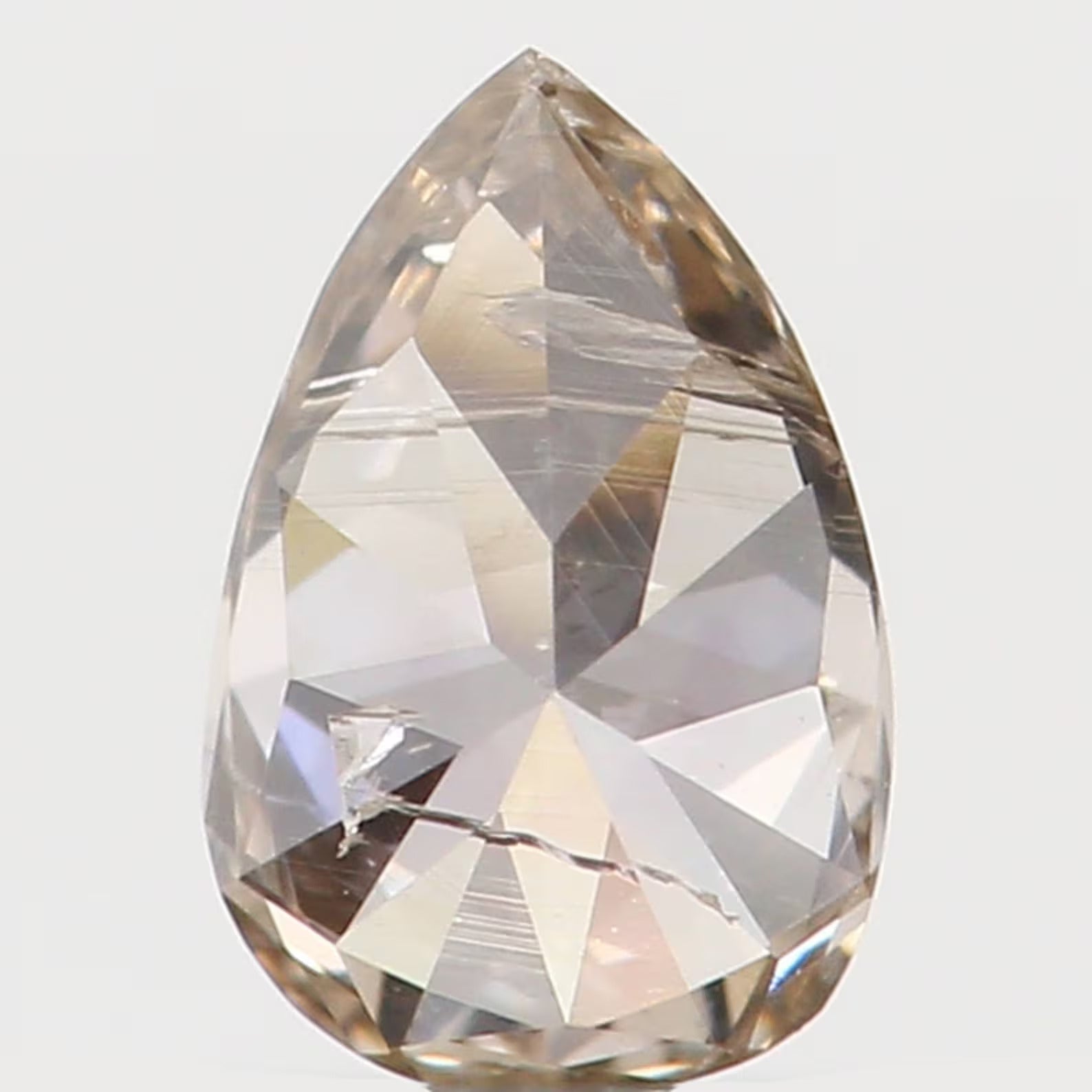 0.14 Ct Natural Loose Diamond Pear Brown Color I2 Clarity 4.10 MM N7488