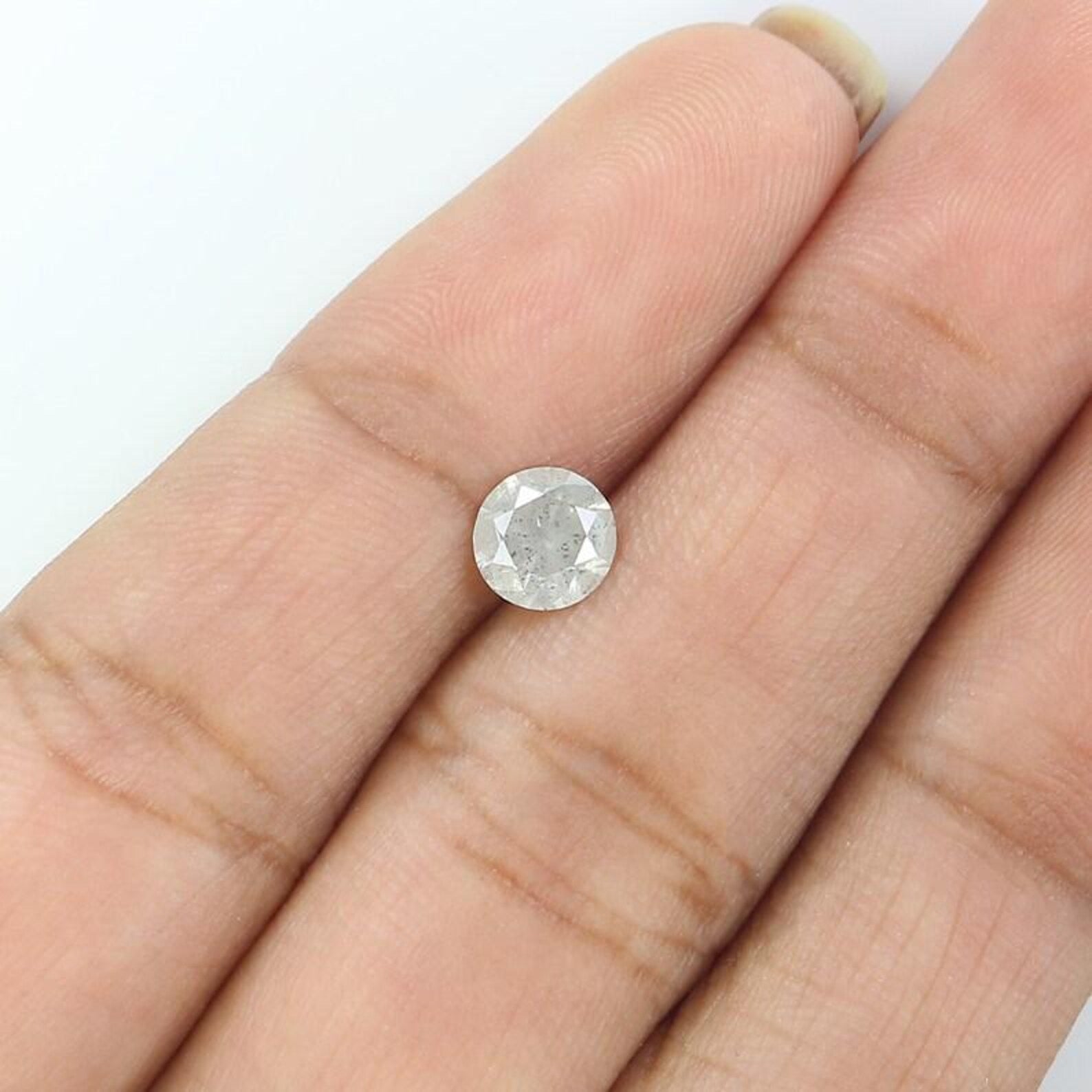 0.61 Ct Natural Loose Round Shape Diamond Salt And Pepper Round Diamond 5.40 MM Natural Diamond Gray Color Round Brilliant Cut Diamond NQ457