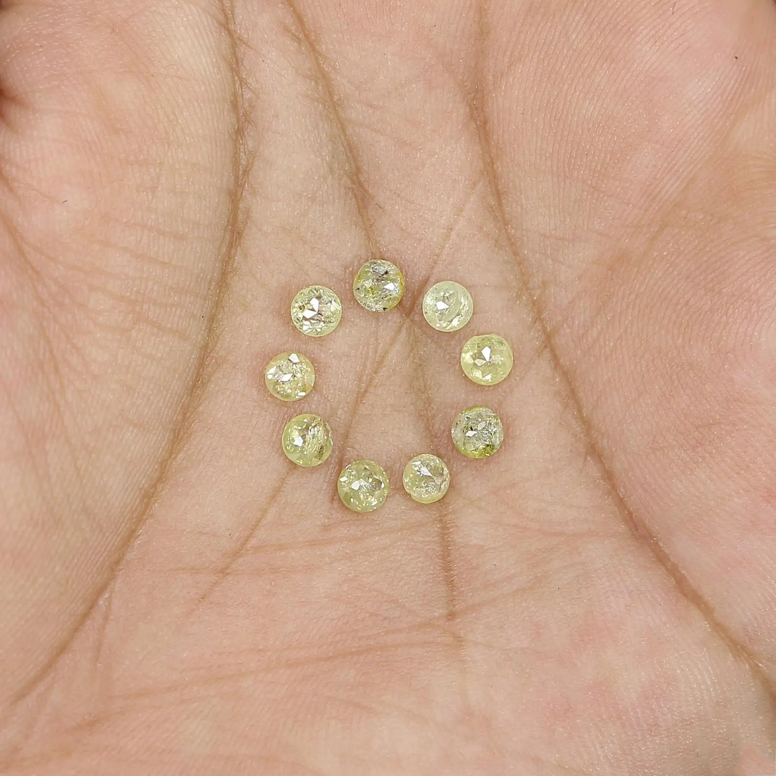 1.28 CT Natural Loose Round Shape Diamond Yellow Color Round Cut Diamond 3.00 MM Natural Loose Yellow Color Round Rose Cut Diamond NQ1727