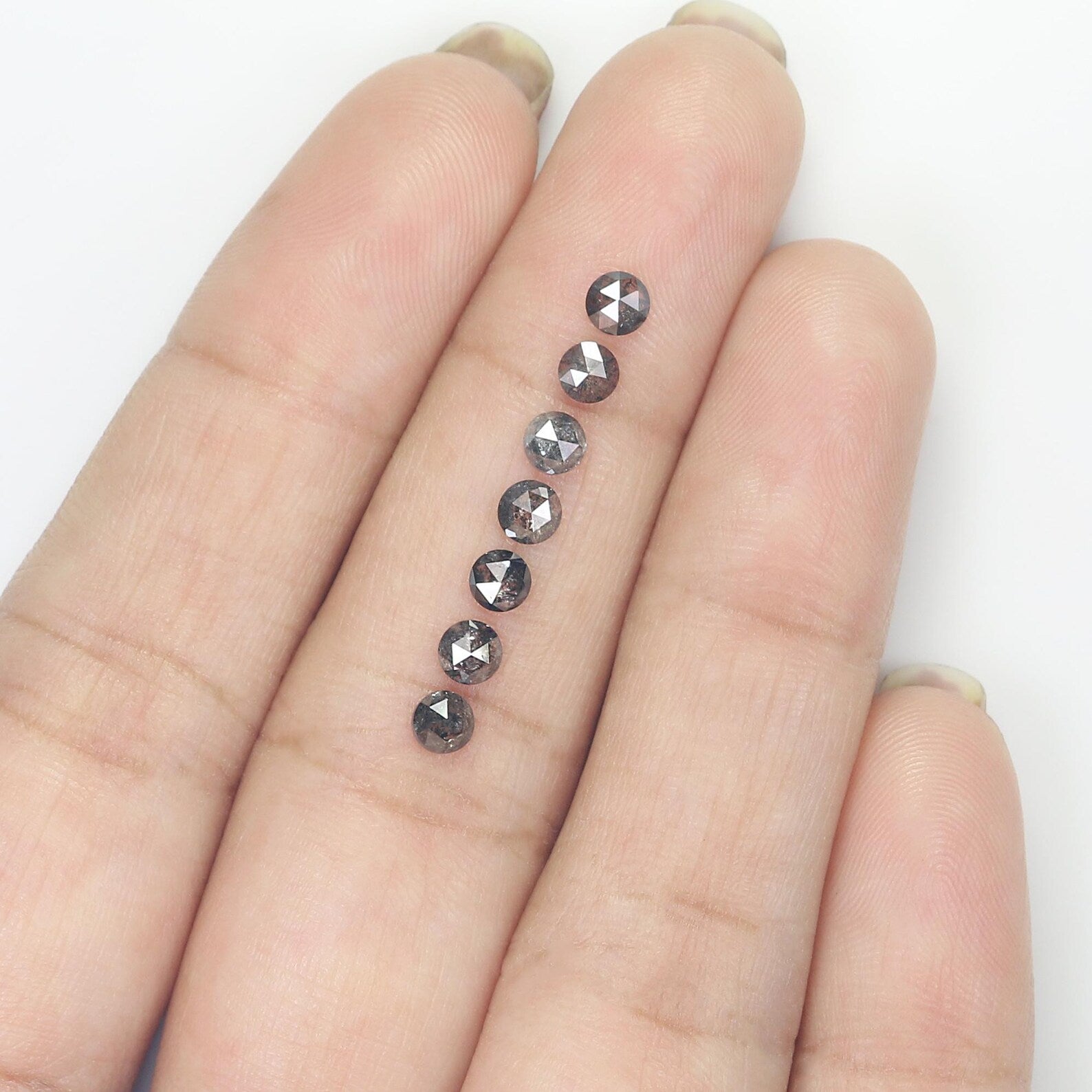 1.03 CT Natural Loose Rose Cut Diamond Salt And Pepper Round Diamond 3.30 MM Natural Loose Black Grey Round Rose Cut Shape Diamond NQ2073