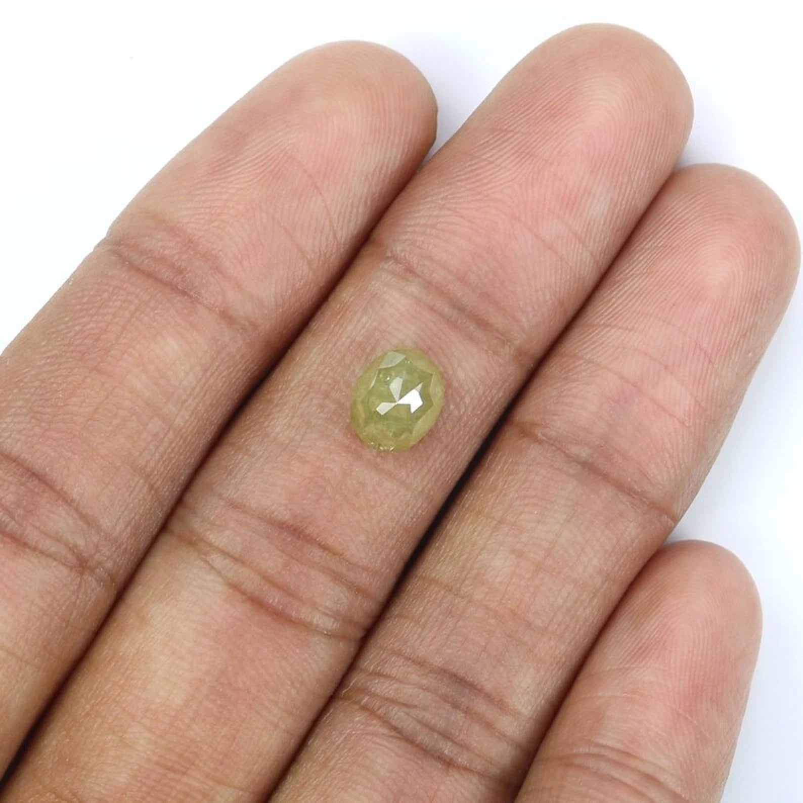 1.70 CT Natural Loose Oval Shape Diamond Yellow Color Oval Diamond 7.30 MM Natural Loose Diamond Yellow Color Oval Rose Cut Diamond NQ2386