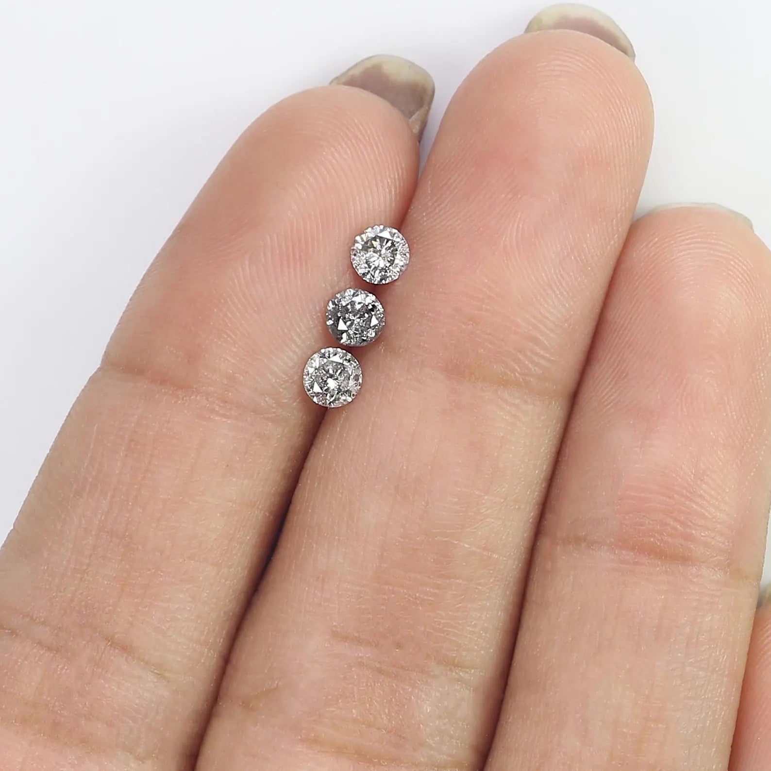 0.56 Ct Natural Loose Round Shape Diamond Salt And Pepper Round Diamond 3.50 MM Natural Black Grey Color Round Brilliant Cut Diamond NQ8397