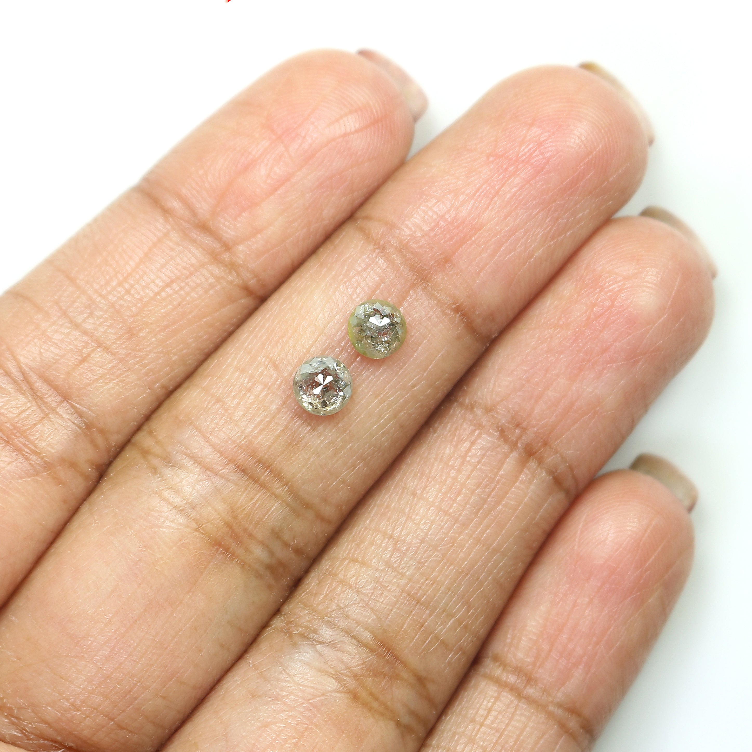 0.97 CT Natural Loose Round Rose Cut Pair Diamond Grey Color Round Shape Diamond 4.50 MM Natural Grey Color Round Rose Cut Diamond LQ6427