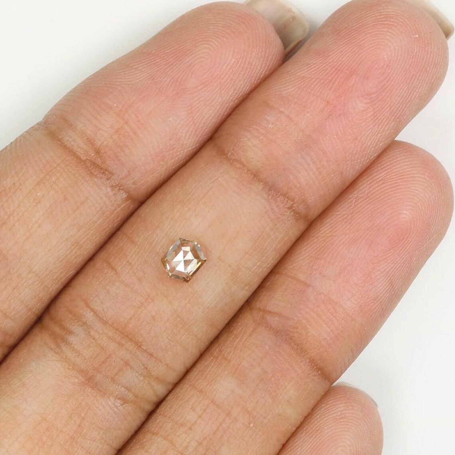 0.33 CT Natural Loose Hexagon Shape Diamond Brown Color Hexagon Diamond 4.50 MM Natural Loose Brown Color Hexagon Rose Cut Diamond NQ1182