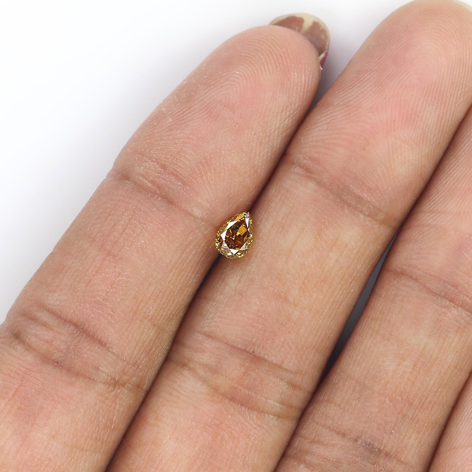 0.44 Ct Natural Loose Pear Shape Diamond Brown Color Pear Cut Diamond 5.25 MM Natural Loose Brown Color Pear Brilliant Cut Diamond QNB9828