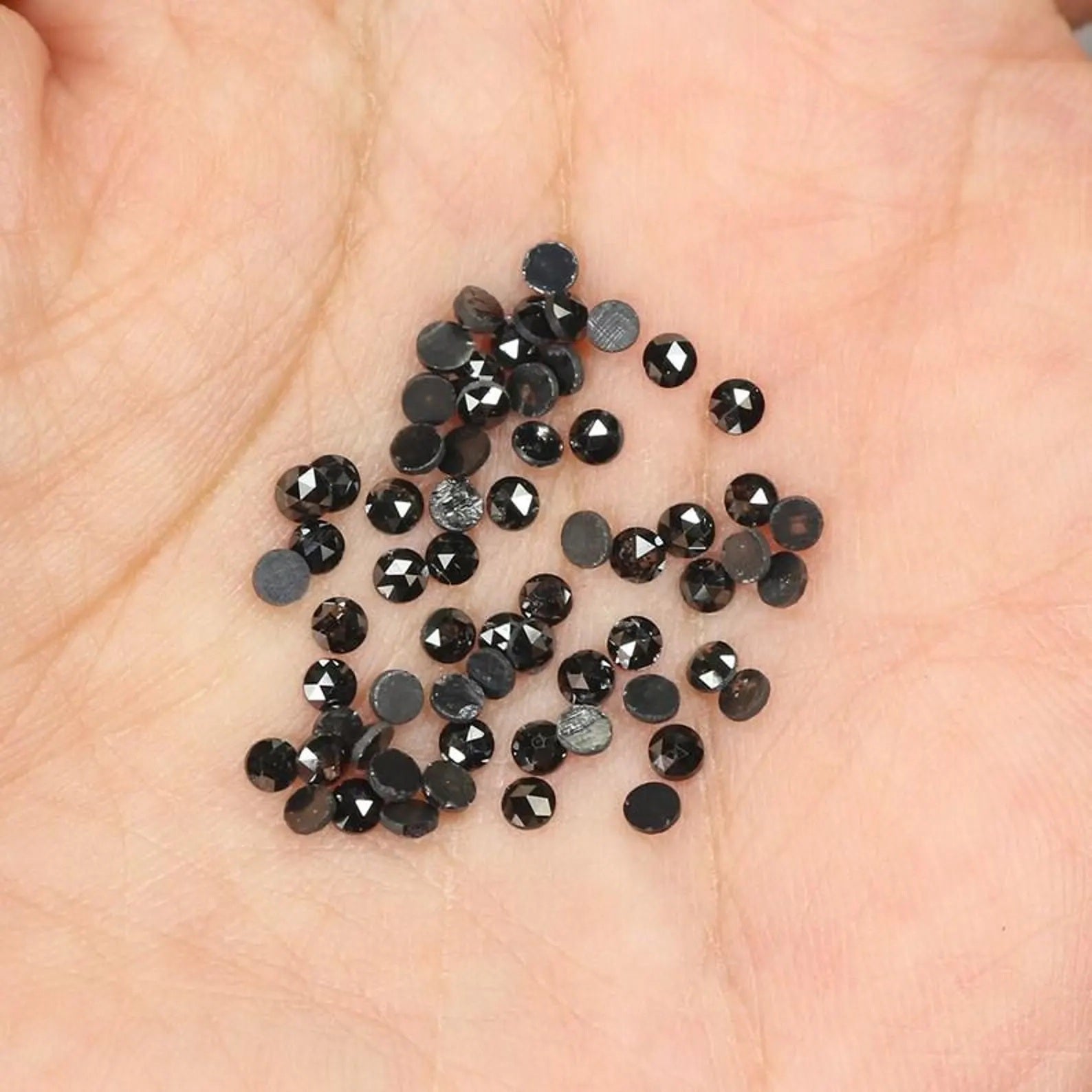 2.89 CT Natural Loose Round Shape Diamond Black Color Round Diamond 2.10 MM Natural Loose Diamond Black Color Round Rose Cut Diamond NQ1807