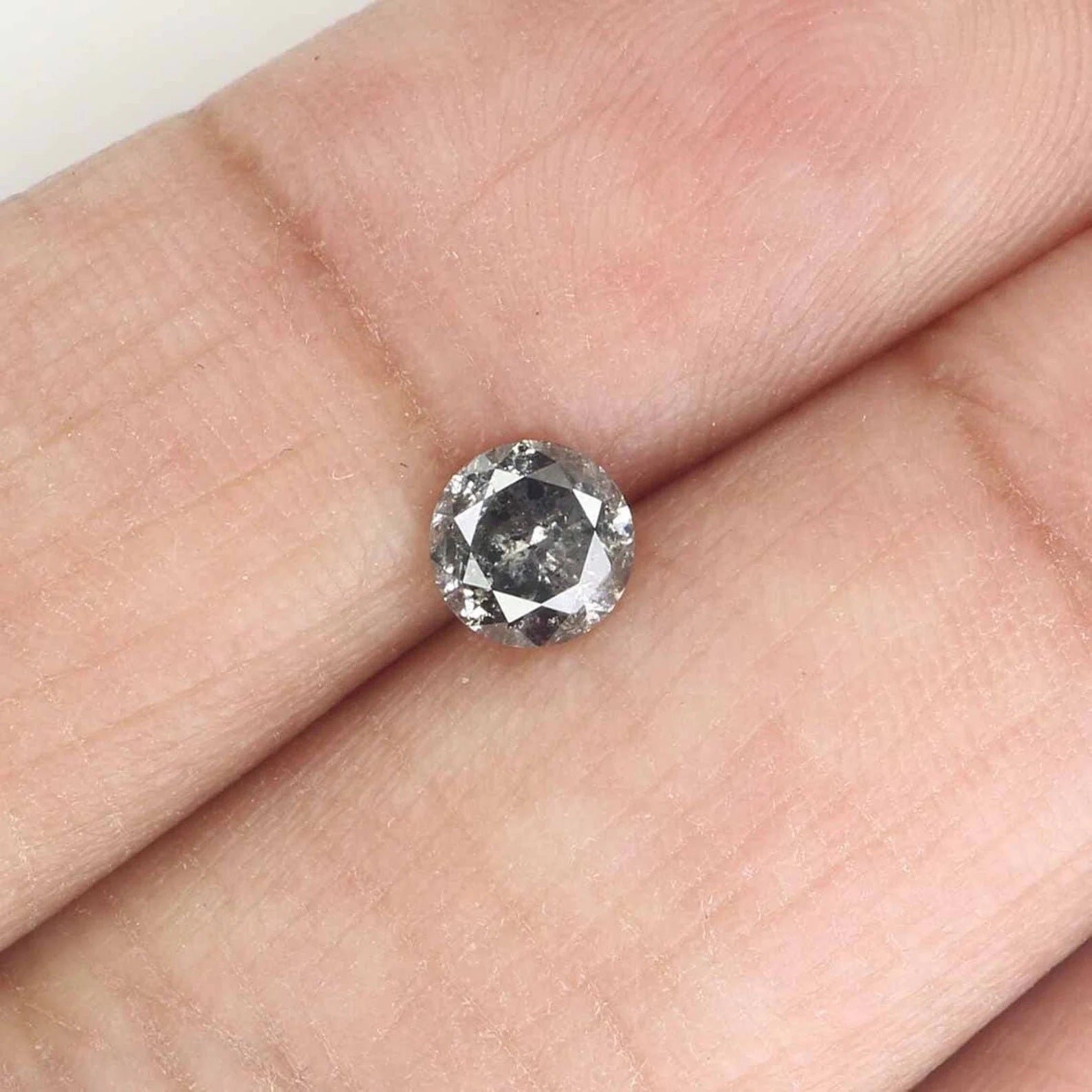 0.47 CT Natural Loose Round Shape Diamond Salt And Pepper Diamond 4.75 MM Natural Loose Black Grey Diamond Round Brilliant Cut Diamond NQ802