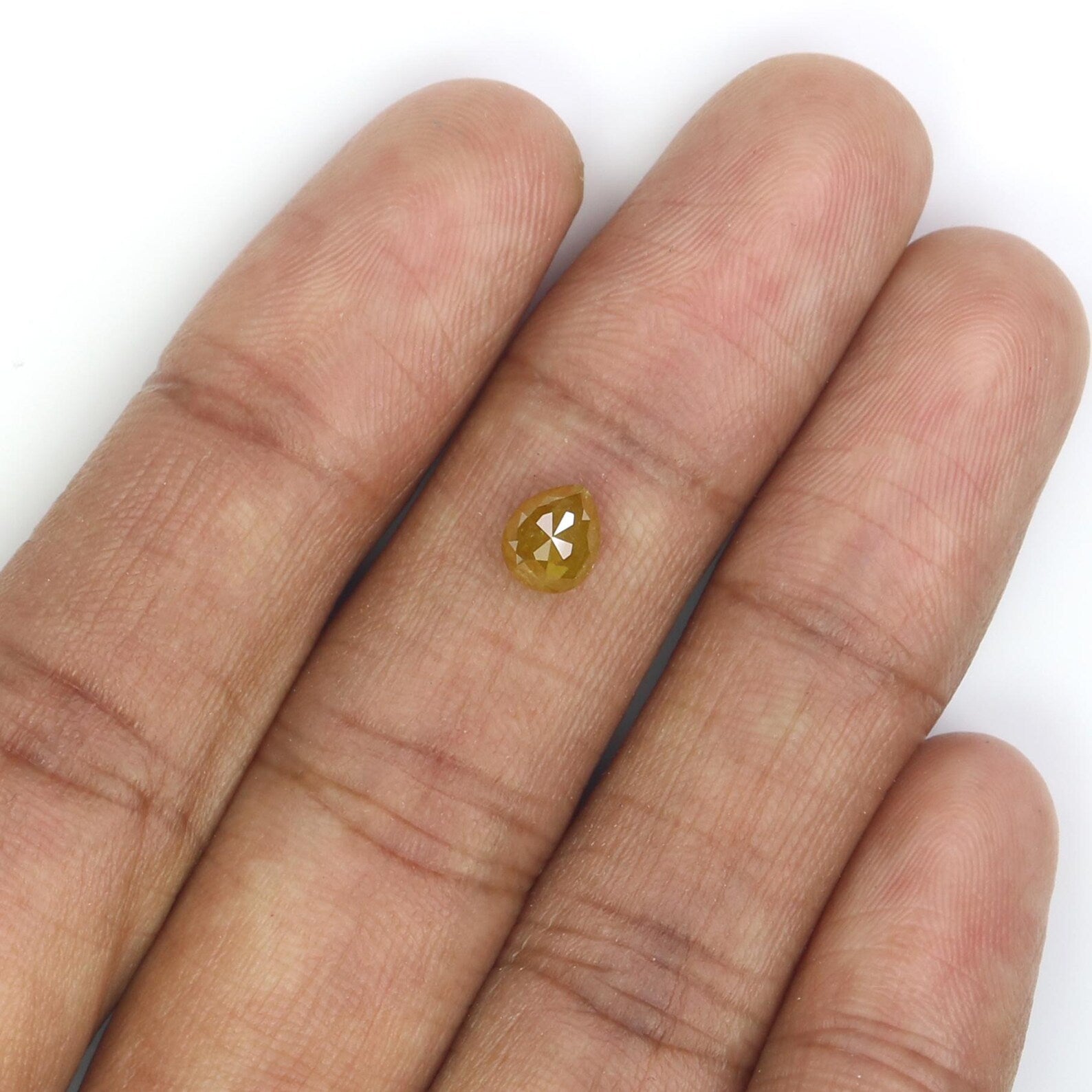 0.85 CT Natural Loose Pear Shape Diamond Yellow Color Pear Diamond 6.00 MM Natural Loose Diamond Yellow Color Pear Rose Cut Diamond NQ2382