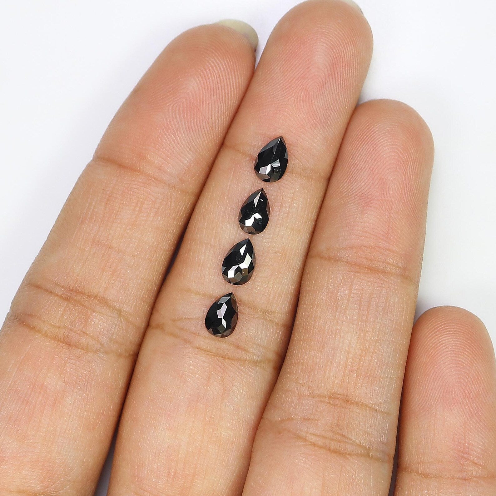 1.13 CT Natural Loose Pear Shape Diamond Black Color Pear Cut Diamond 5.90 MM Natural Loose Diamond Black Color Pear Rose Cut Diamond NQ2242